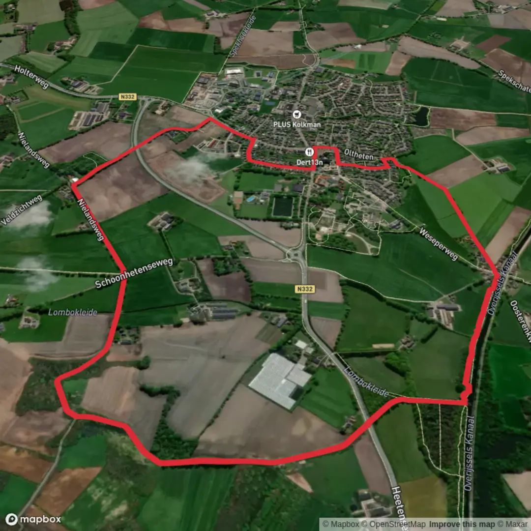 An image depicting the trail Kreilemans Weg and Nielands Weg Loop and its surrounding area.