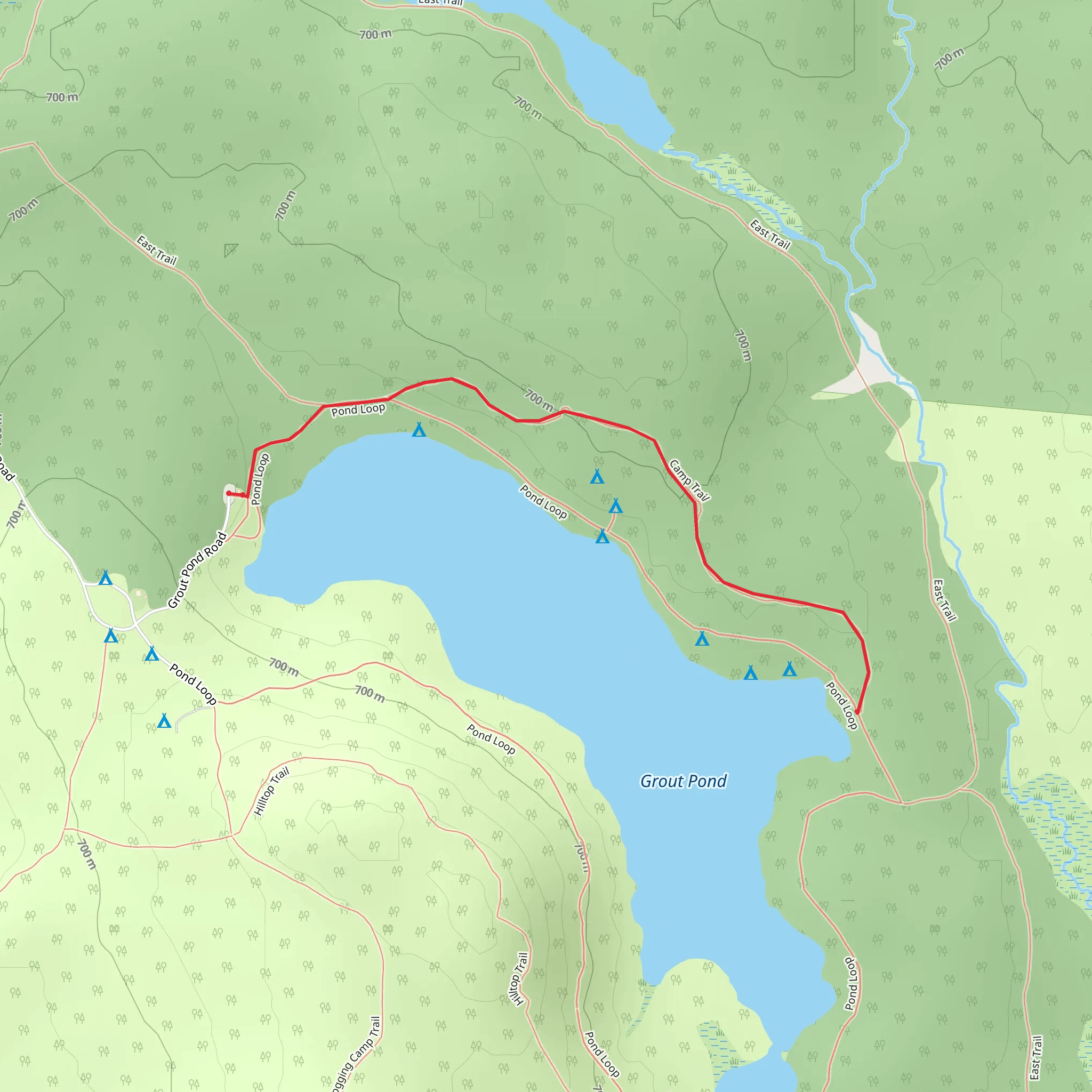 Grout Pond Camp Trail mobile static map