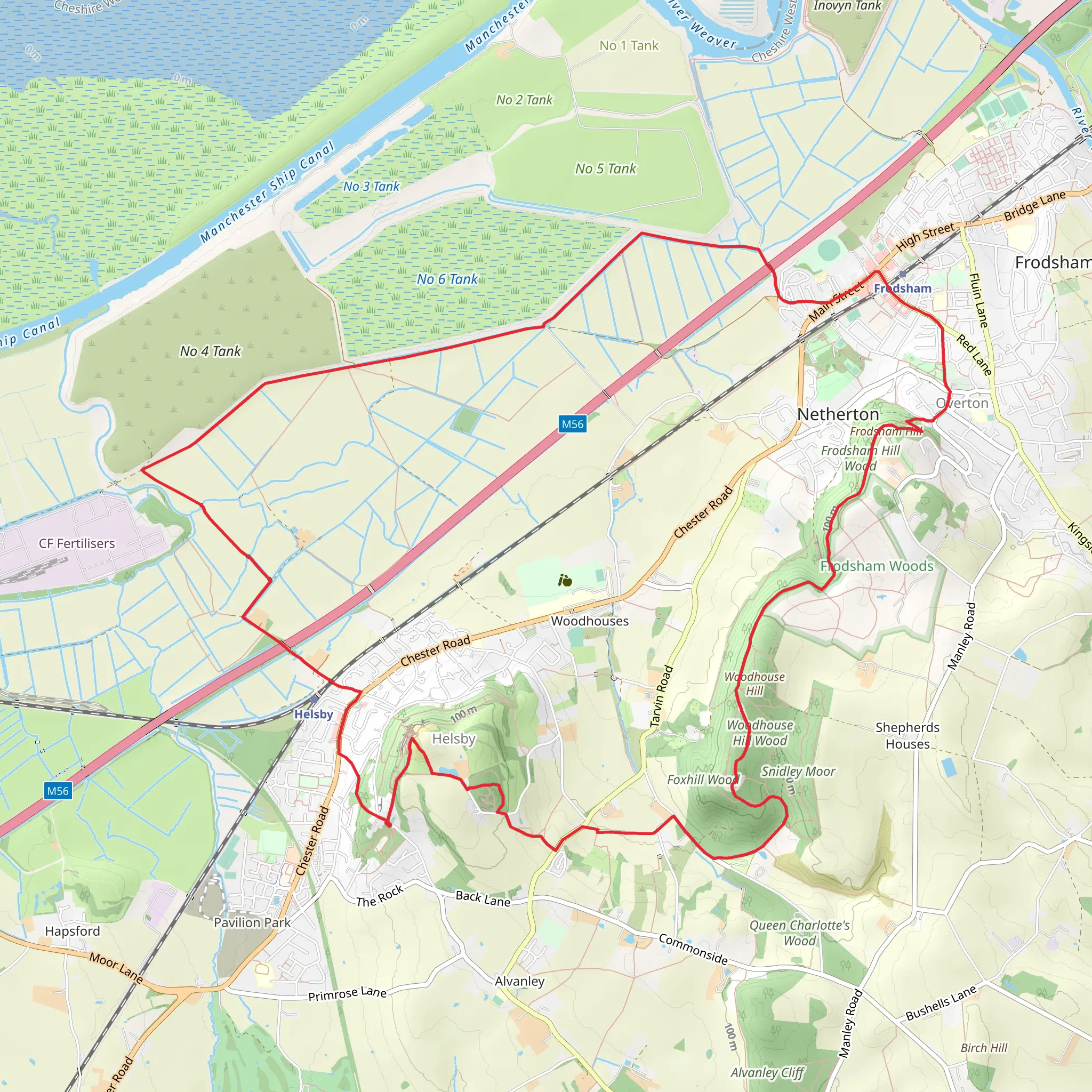Helsby to Frodsham Loop mobile static map