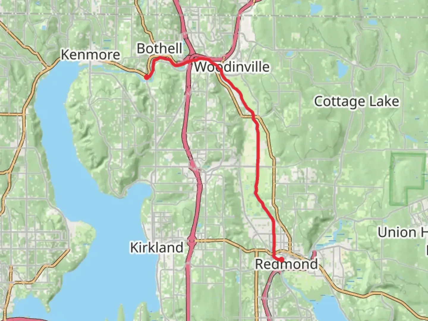 An image depicting the trail Sammamish River Trail - Wayne to Redmond and its surrounding area.