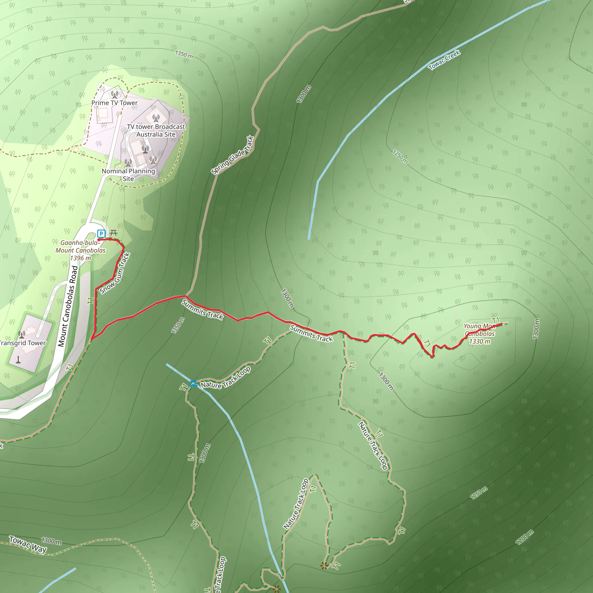 Summits Walking Track mobile static map