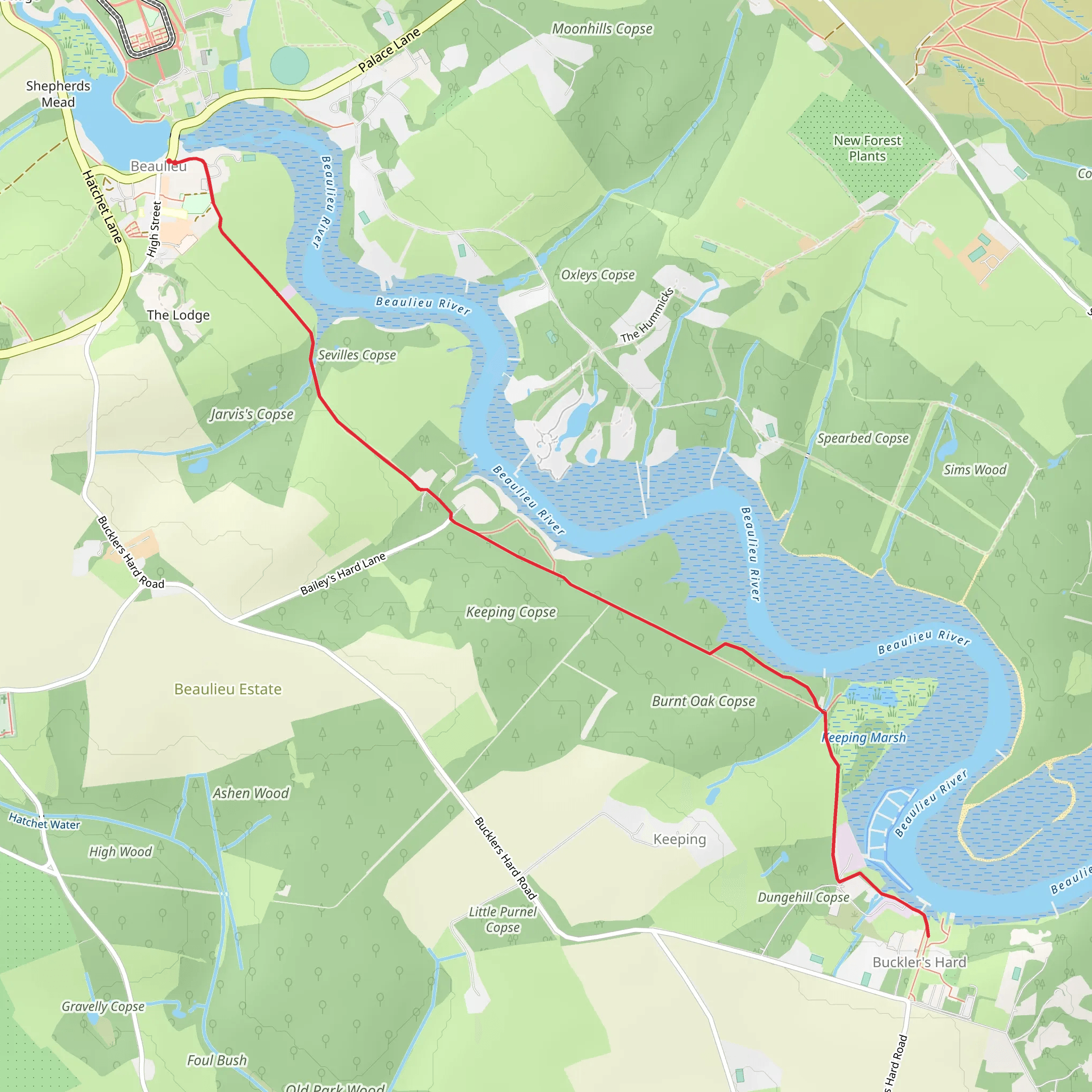 Beaulieu River mobile static map