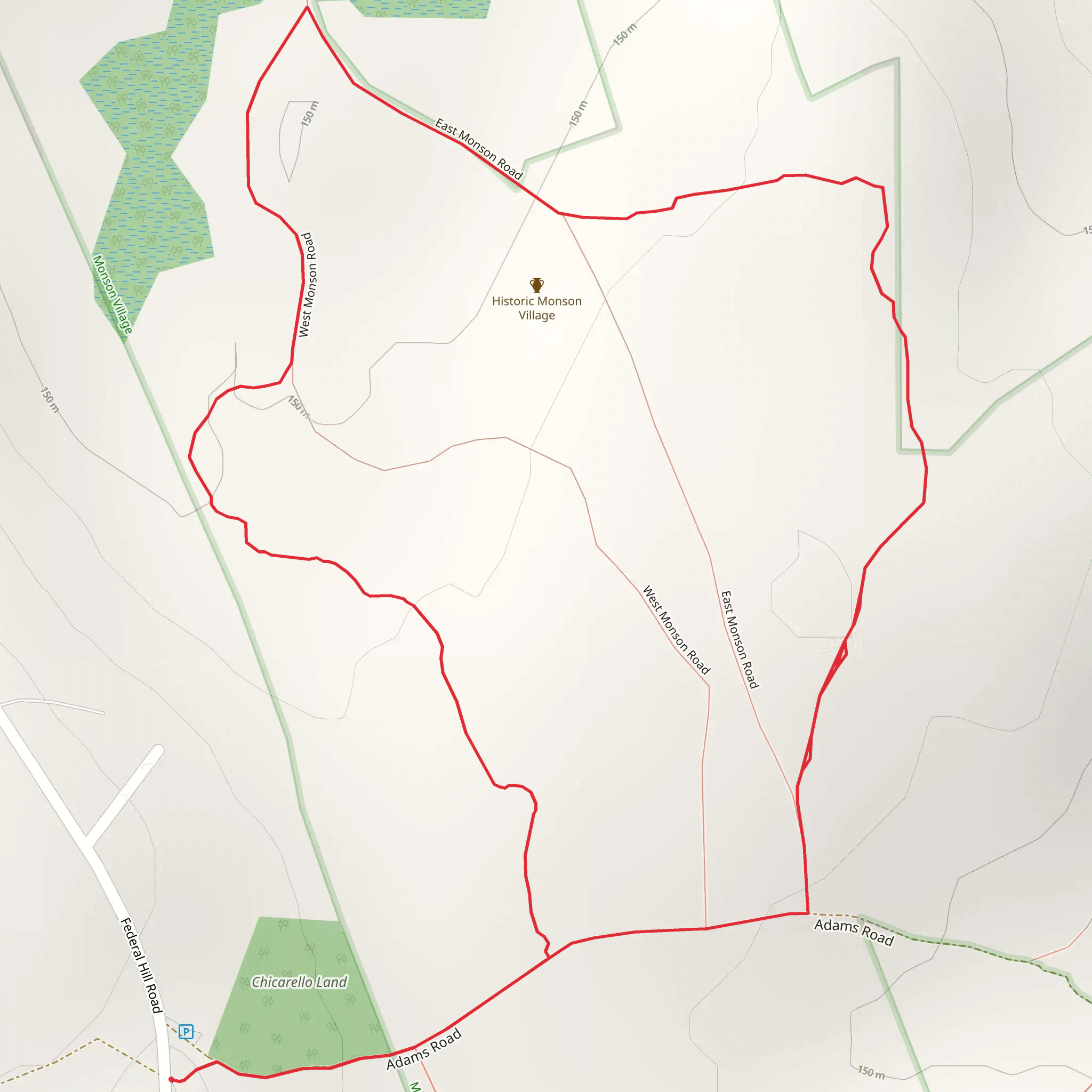 Monson Village Loop Trail mobile static map