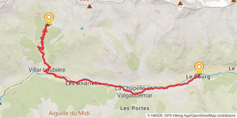 GR 54 - Tour of Oisans and Ecrins stage 5 Map