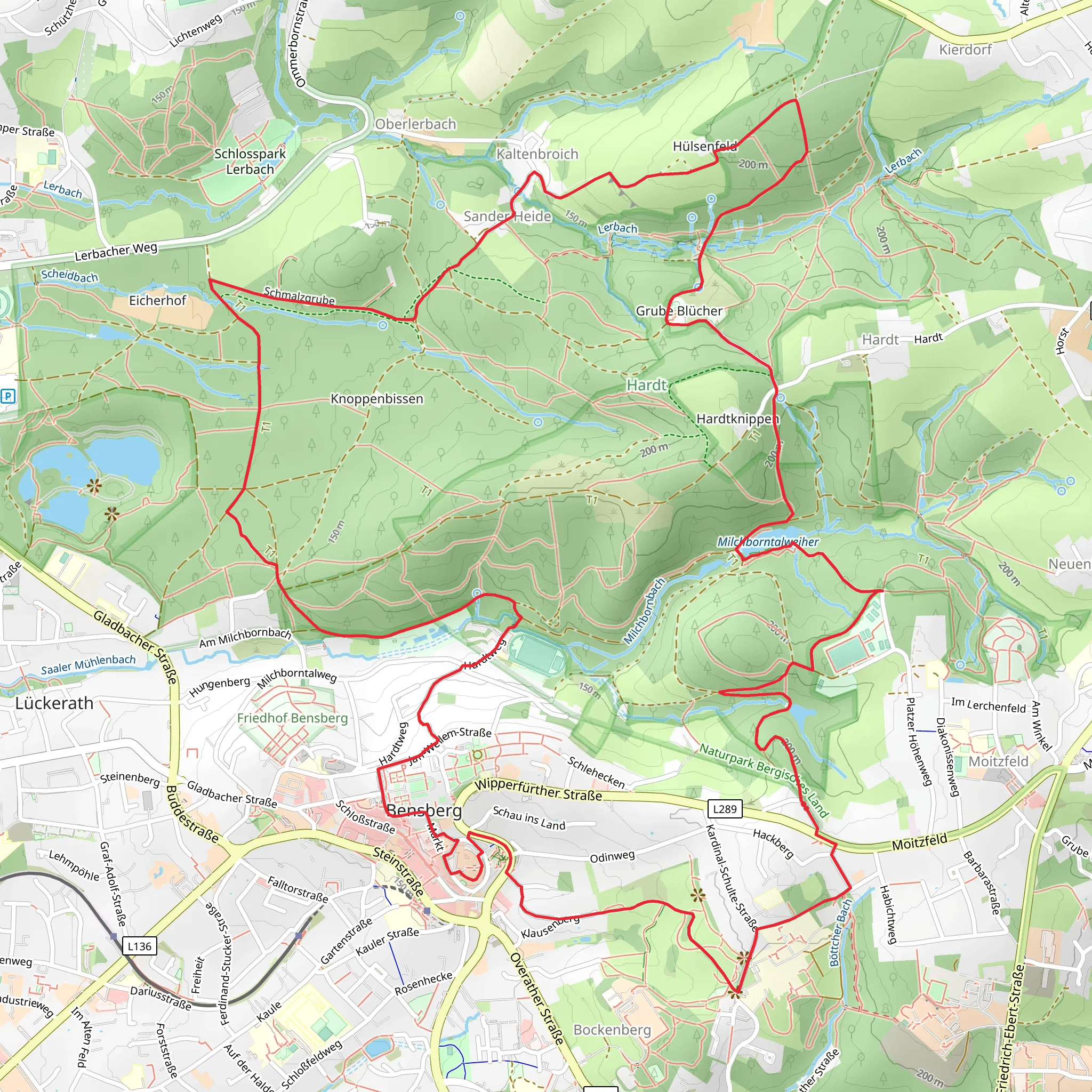 Schloss Bensberg, Oberluckerath and Kaltenbroich Loop mobile static map