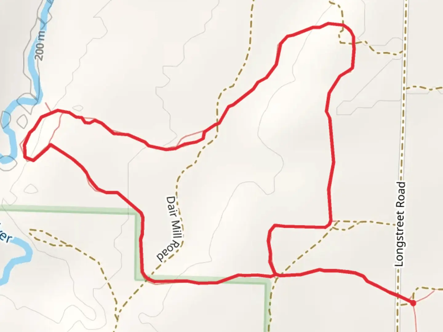 An image depicting the trail Betsie River Pathway Loop and its surrounding area.