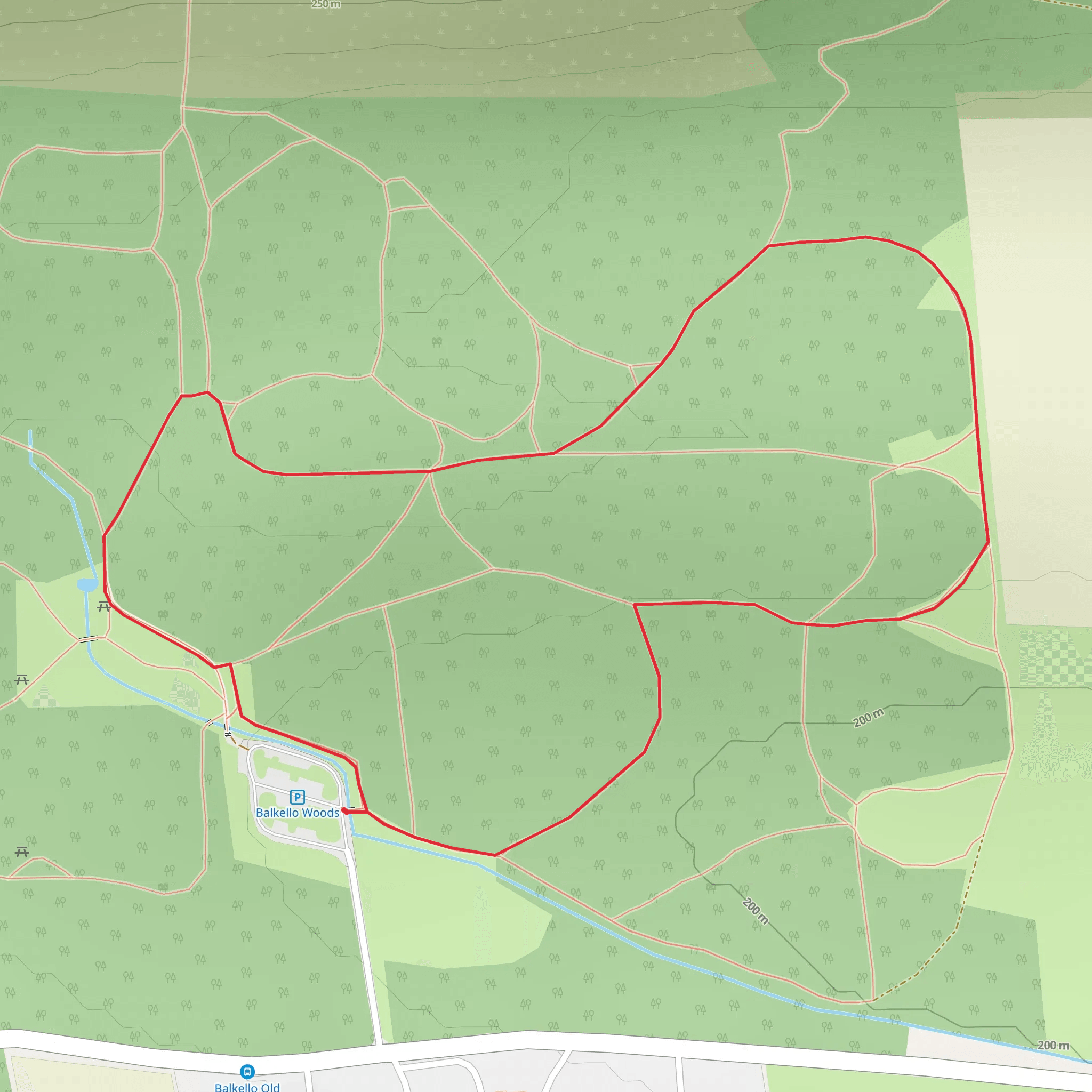 Woodland Wander Loop Trail mobile static map