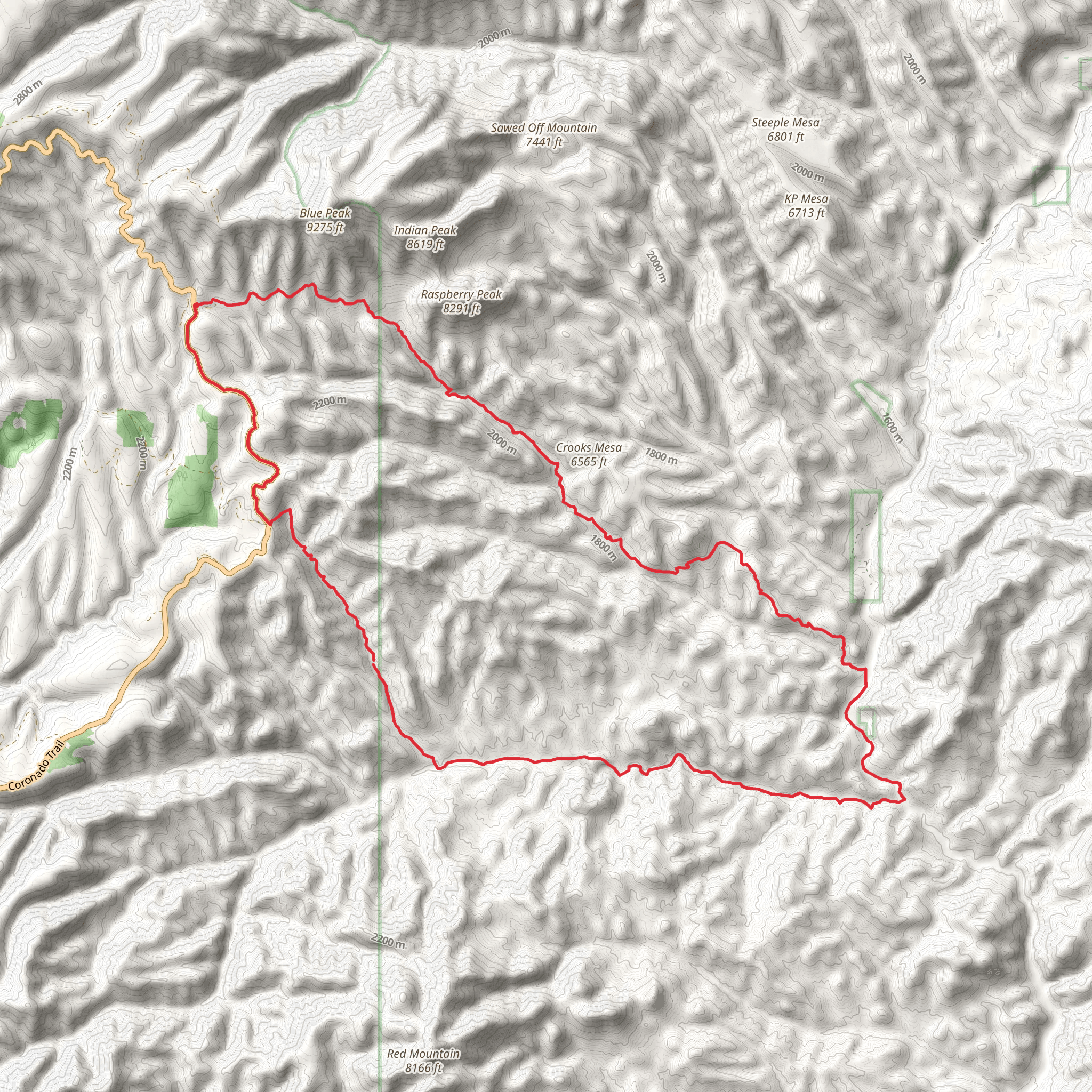 Raspberry and Blue River Trail mobile static map