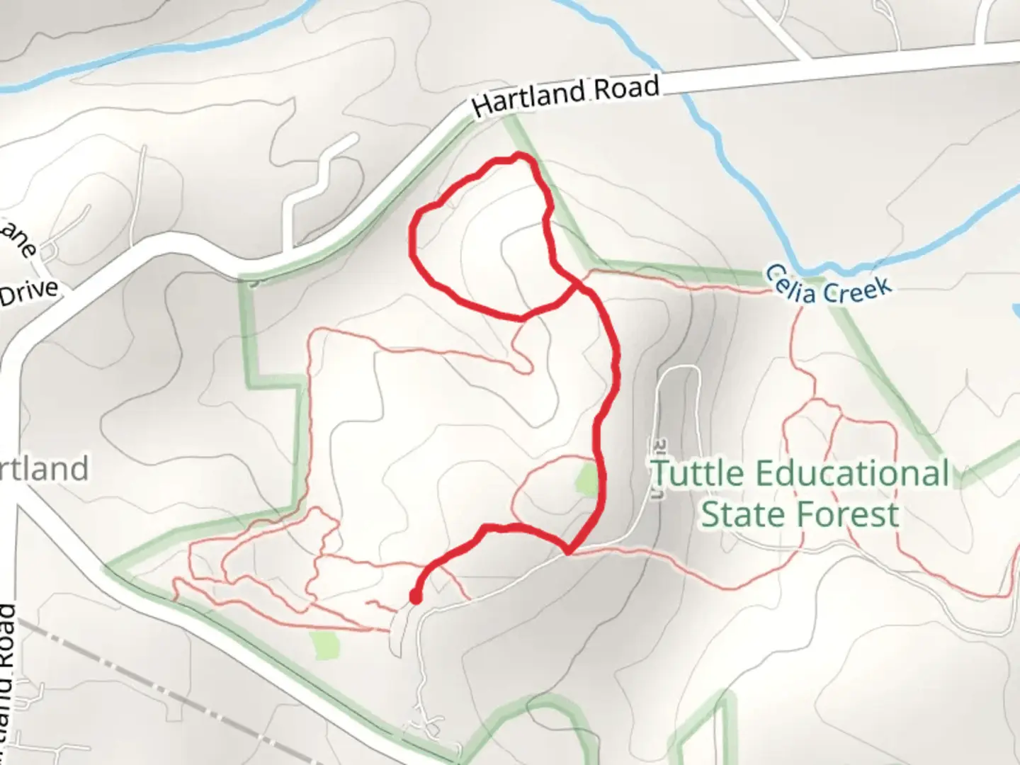 An image depicting the trail School House and Old Sleepy Hollow Loop Trail and its surrounding area.