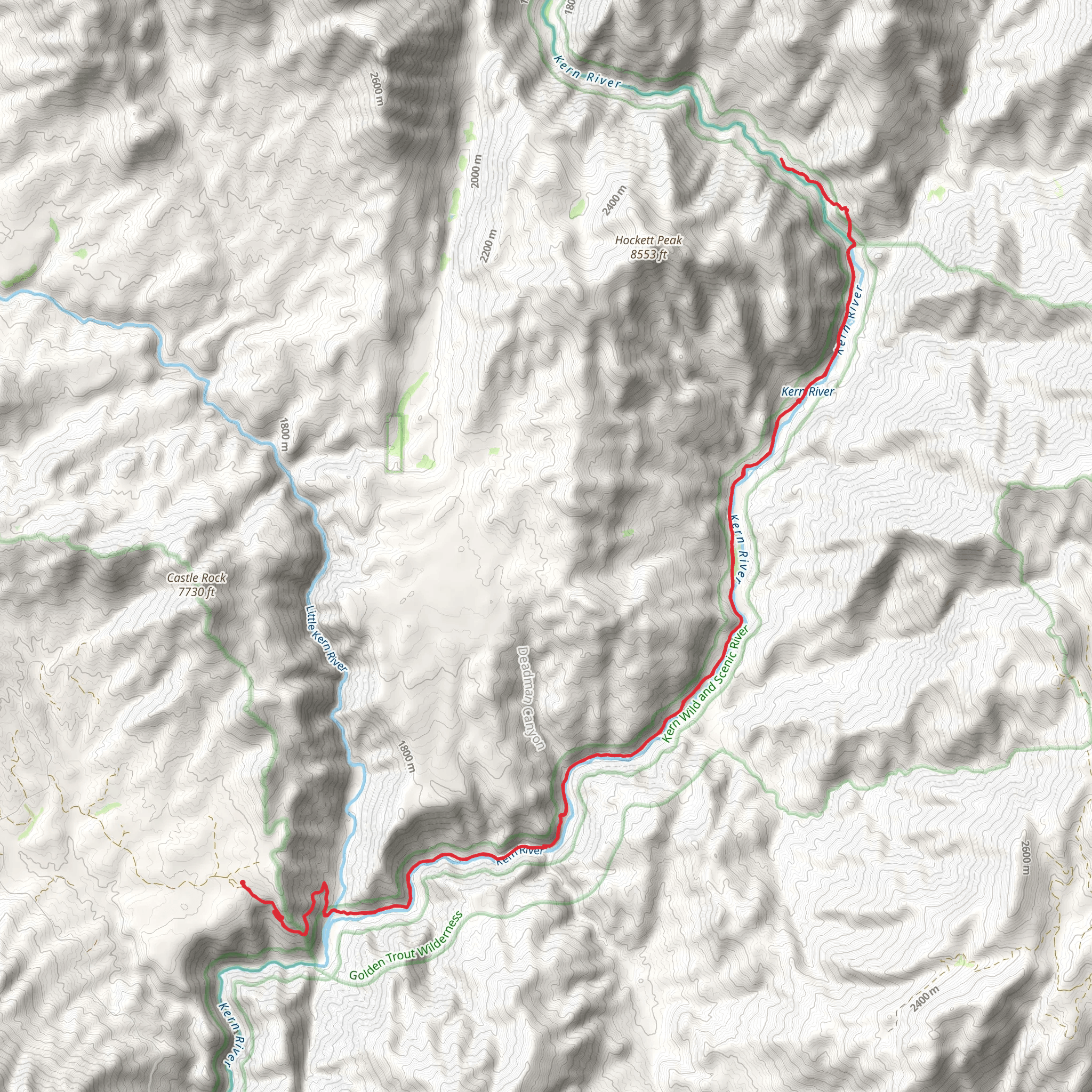 Painters Camp via Kern Flat Trail mobile static map