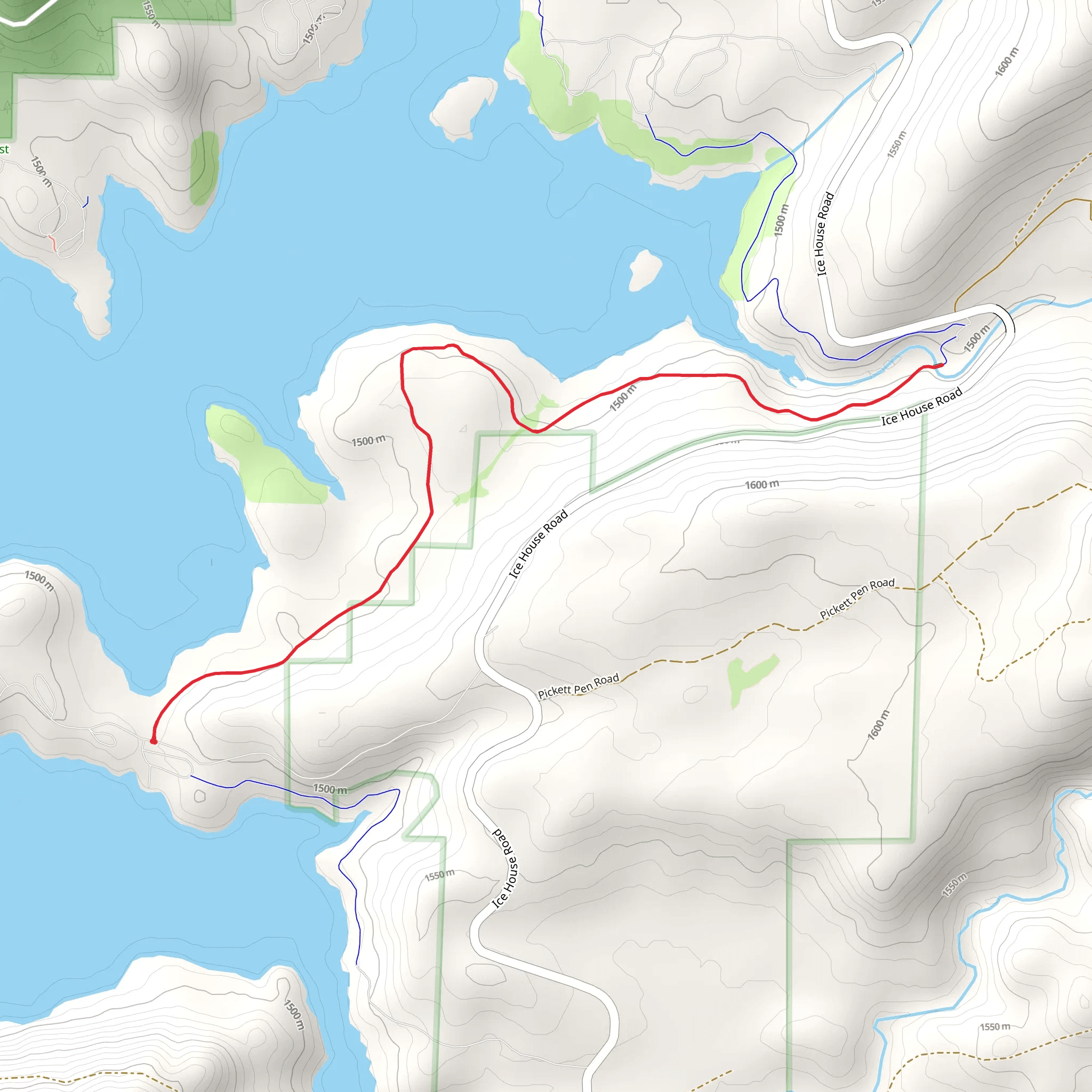 Big Sliver Creek Out and Back mobile static map