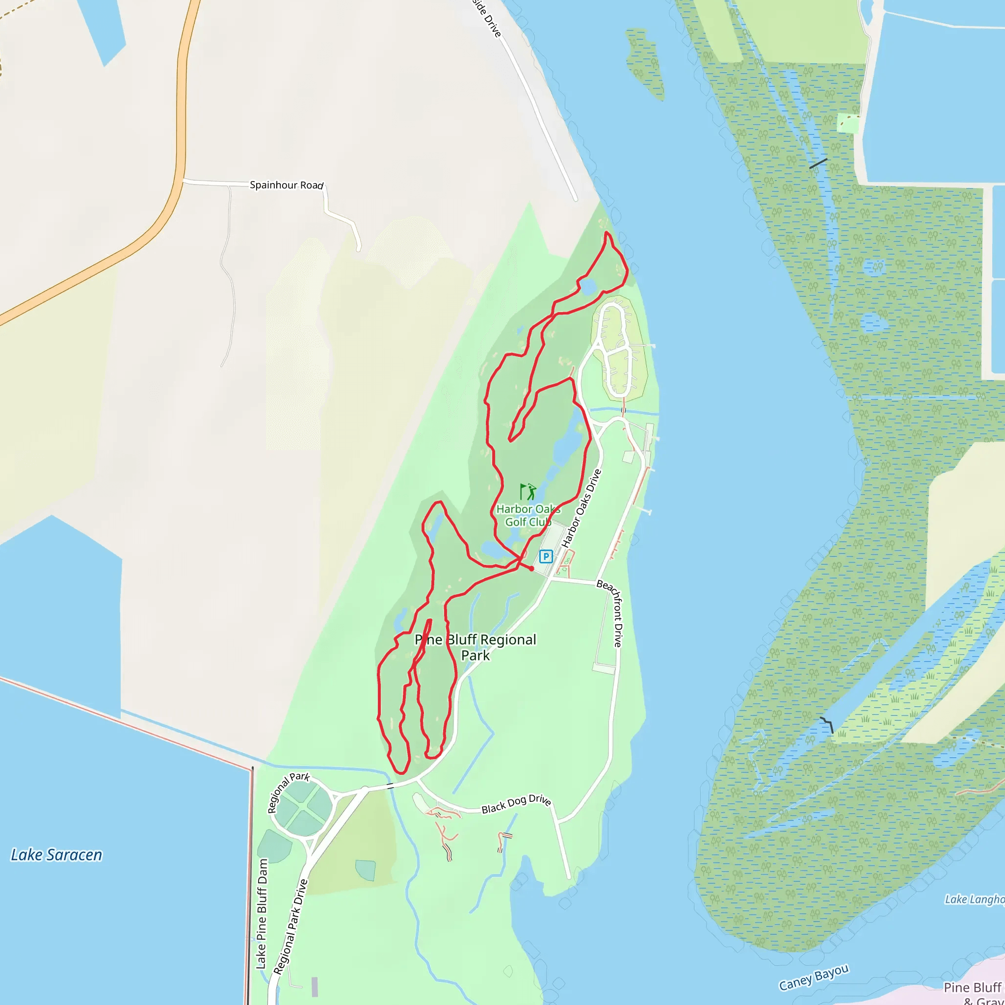 Pine Bluff Regional Park Loop mobile static map