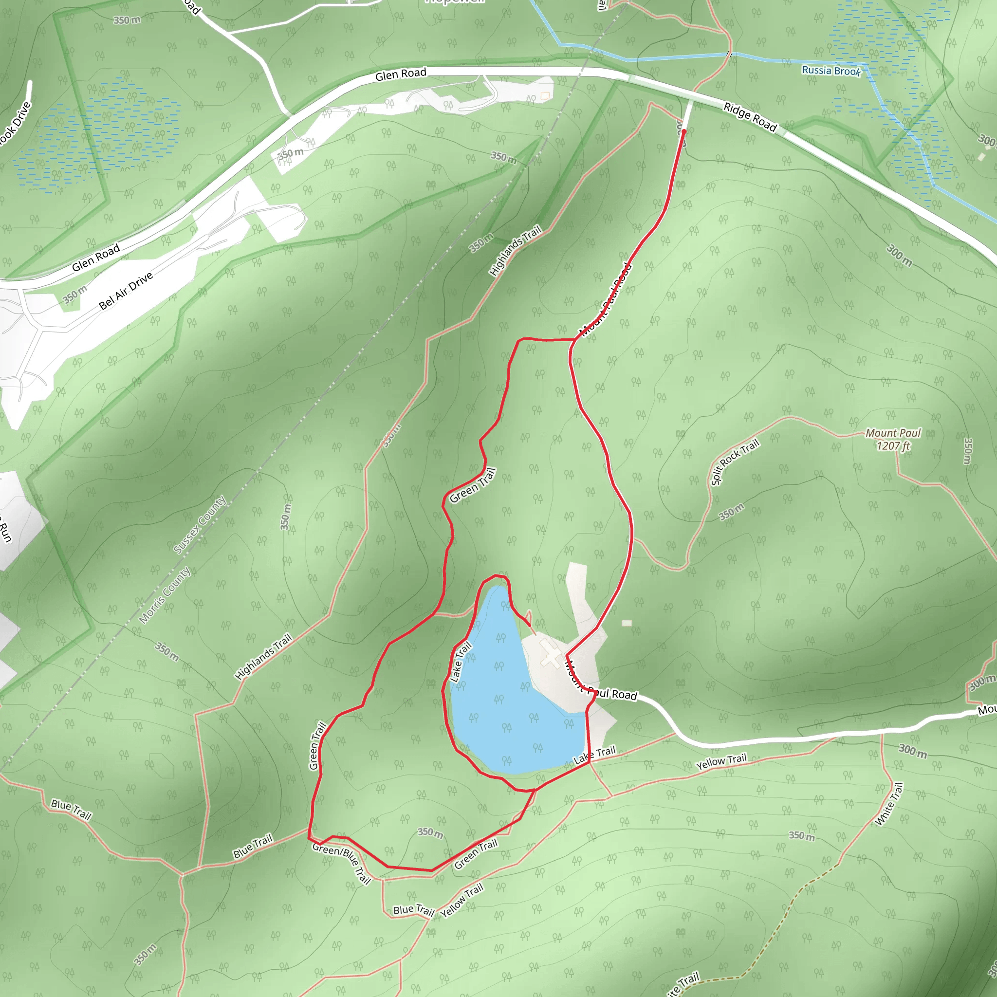 Lakeside Trail - Orange and Green Trail mobile static map