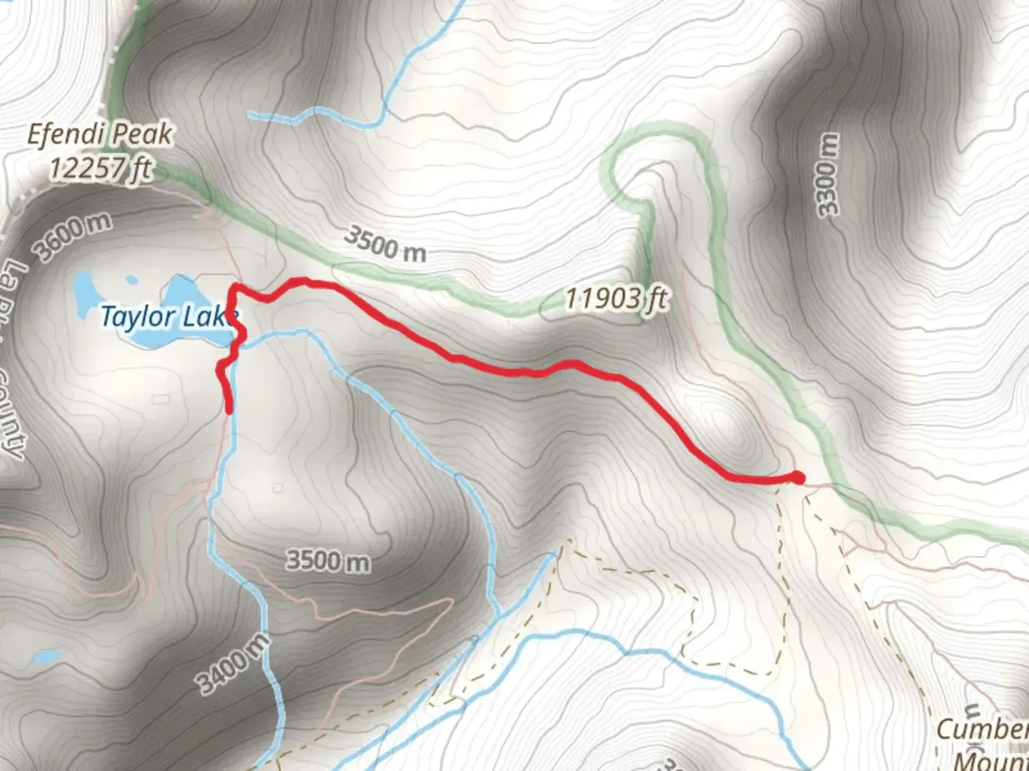 An image depicting the trail Taylor Lake via Highline - Co Trail and its surrounding area.