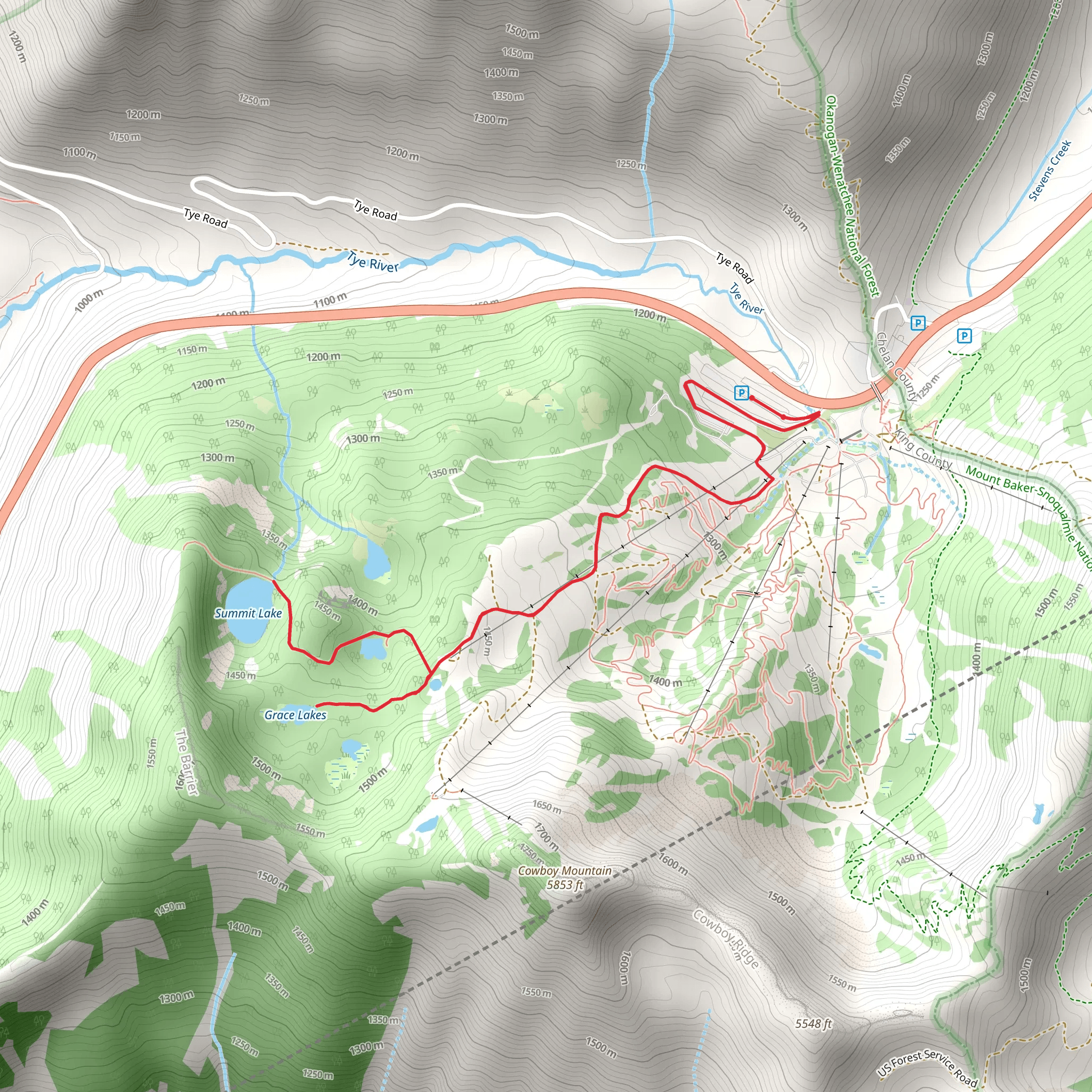 Grace Lake and Summit Lake mobile static map