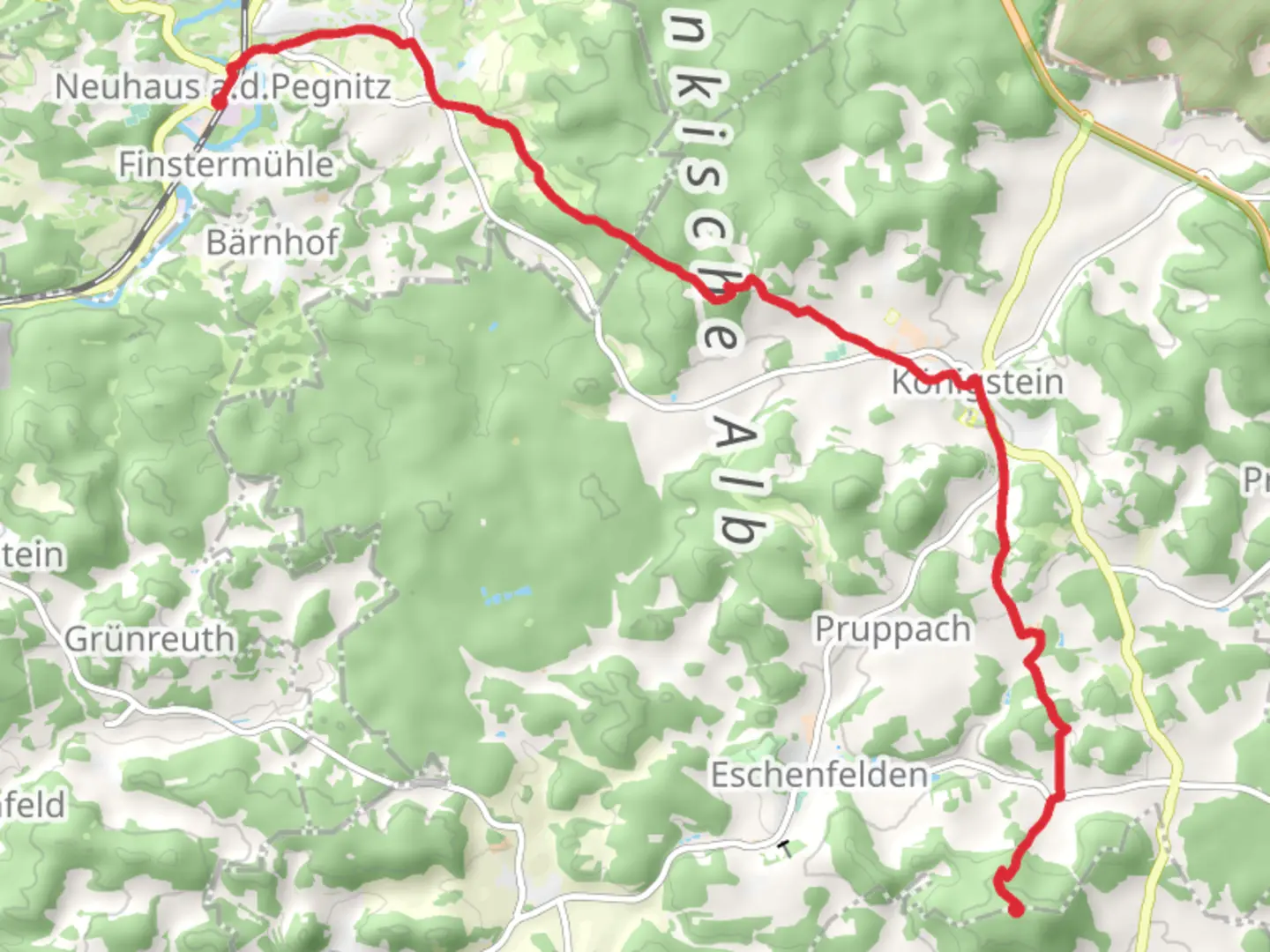 An image depicting the trail Neuhaus Zantberg and its surrounding area.