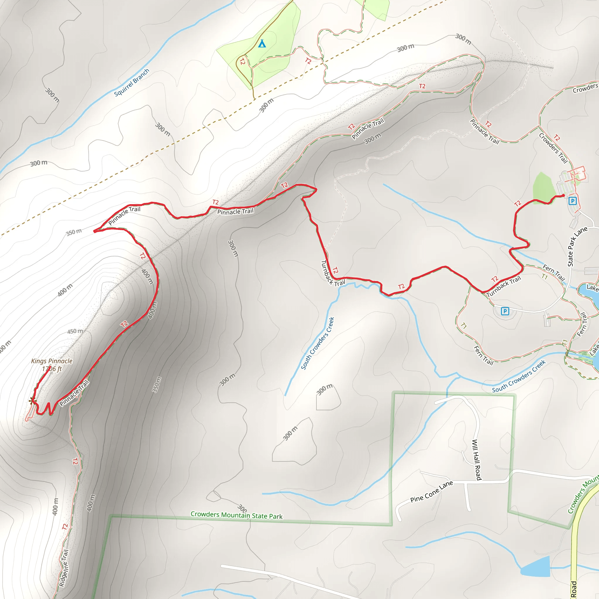 Kings Pinnacle via Turnback Trail mobile static map