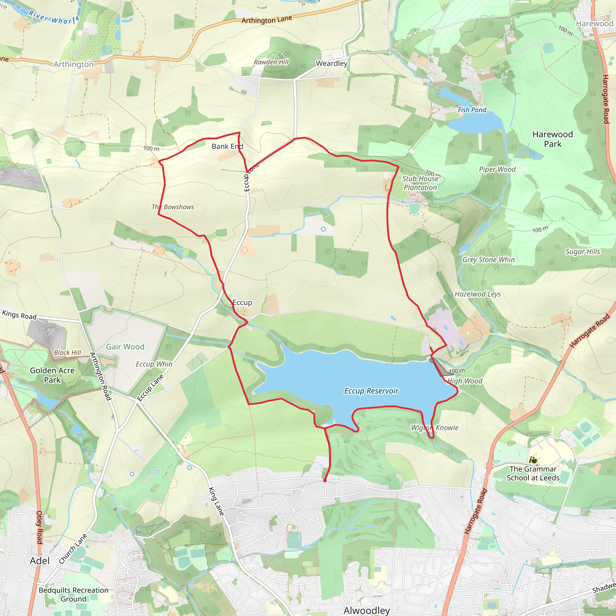 A Circuit of Eccup Reservoir mobile static map