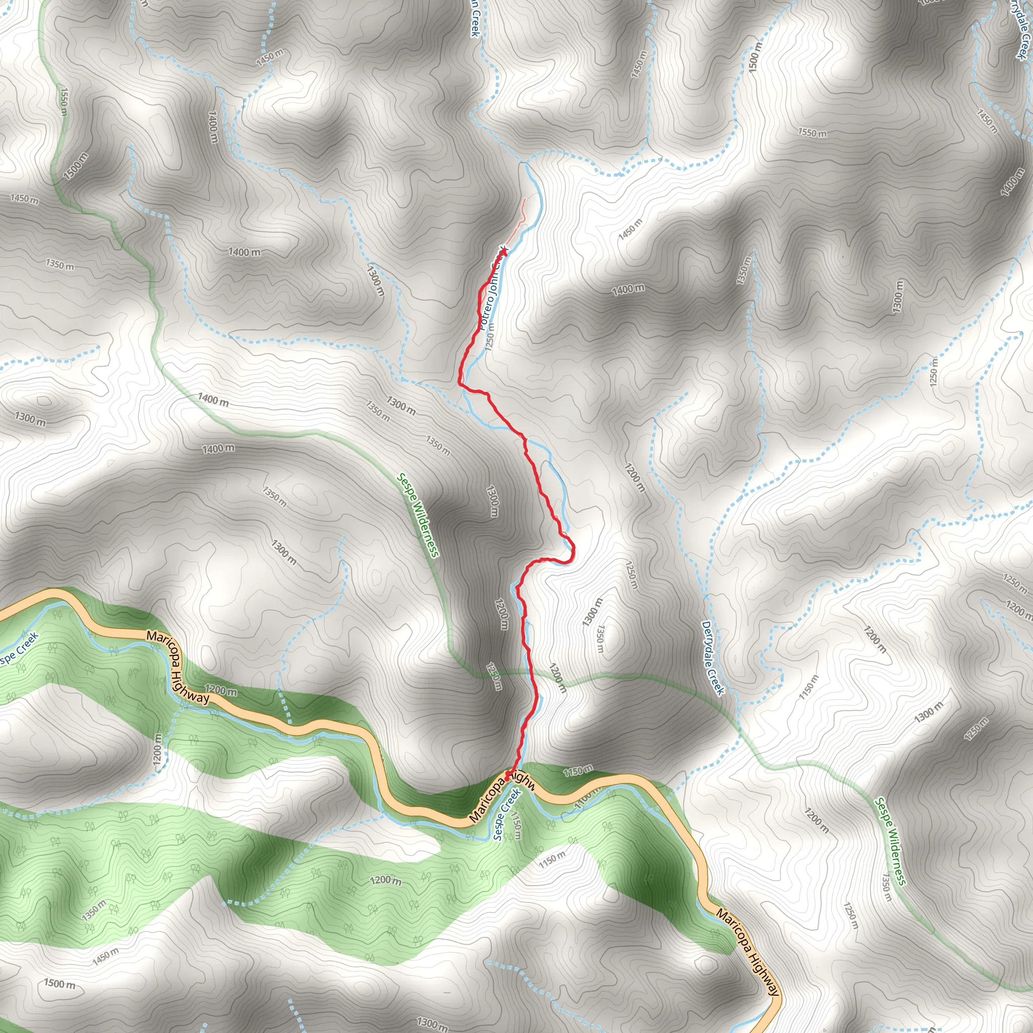 Potrero John Trail mobile static map