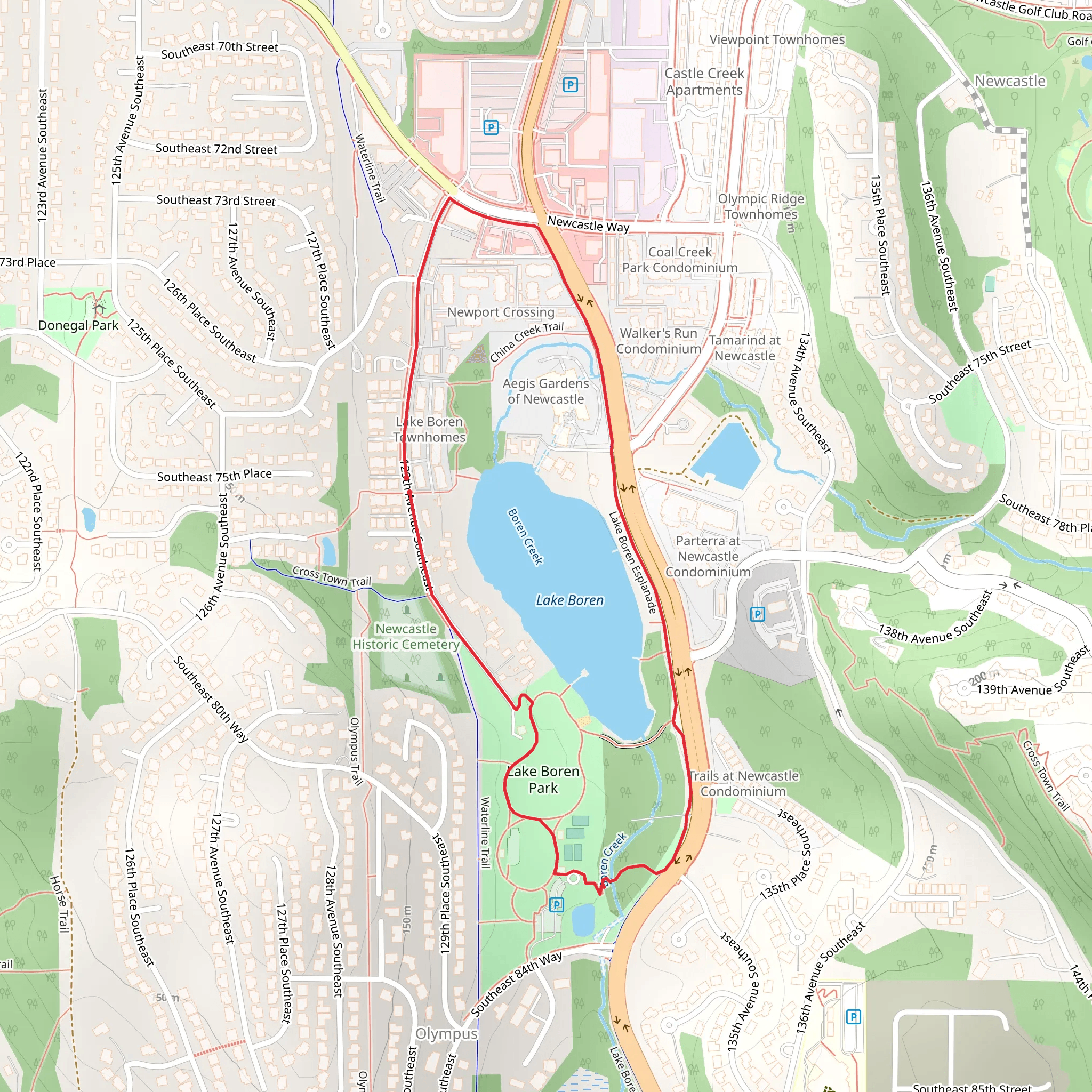 Lake Boren Loop mobile static map