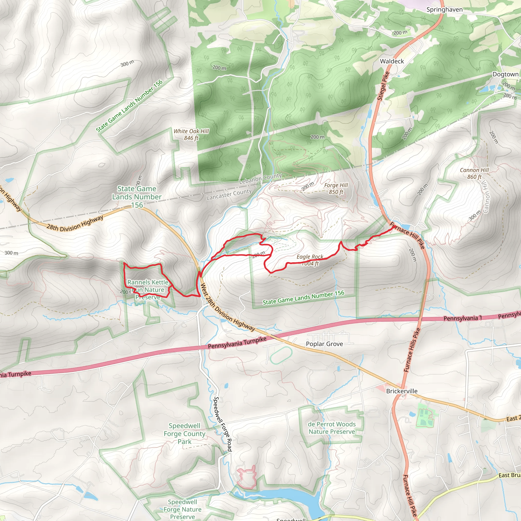 Eagle Rock via Horseshoe Trail mobile static map