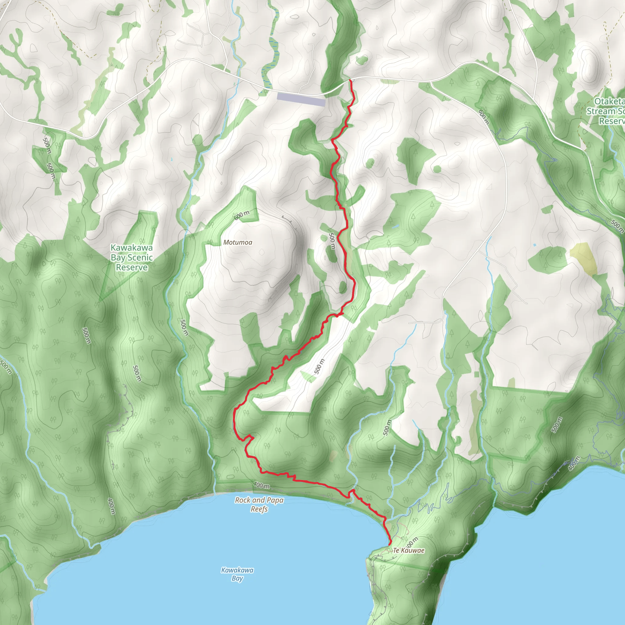 Kawakawa Bay Track - Orakau mobile static map