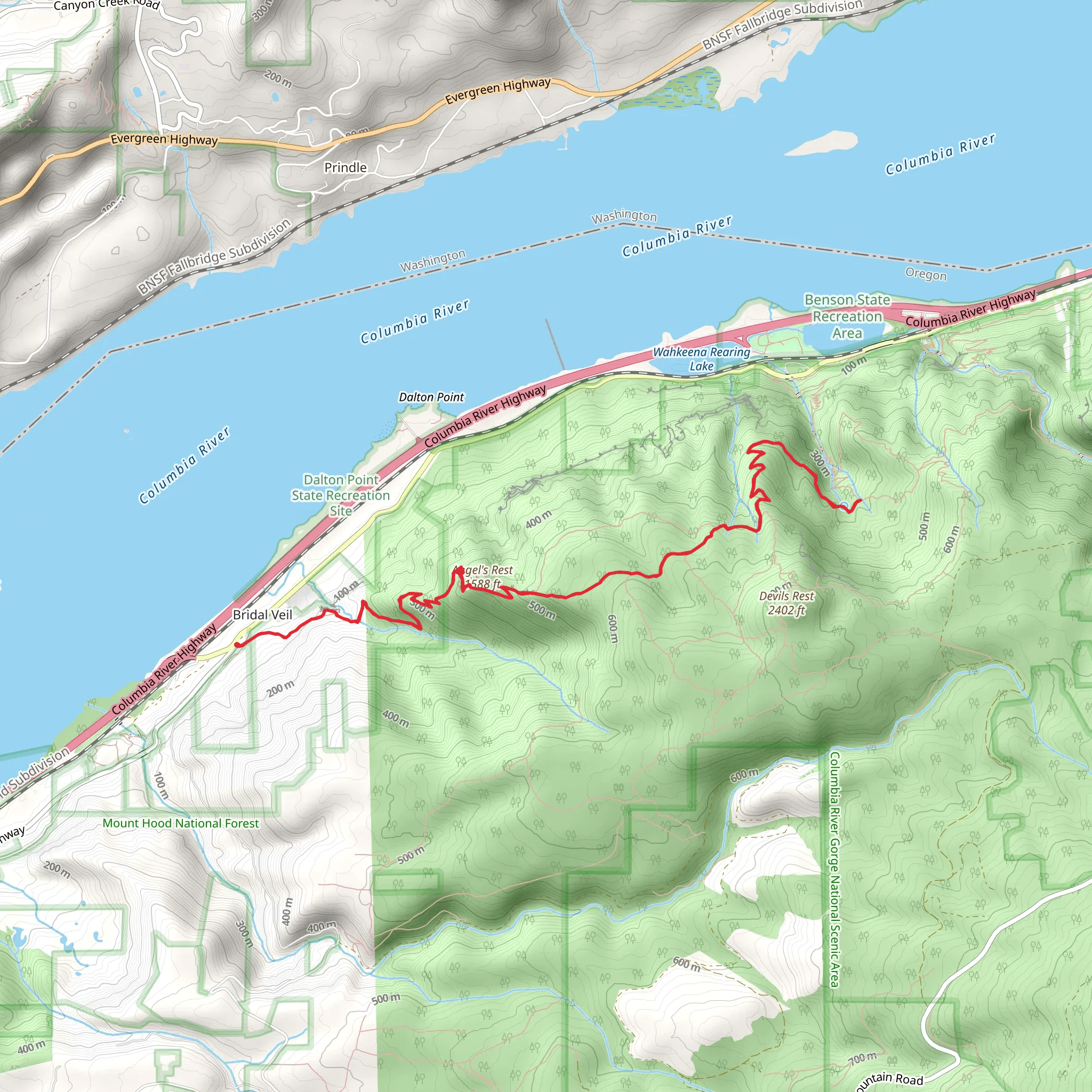 Angel's Rest Trail mobile static map