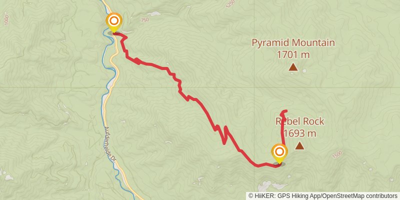 Rebel Rock Trail stage 2 Map