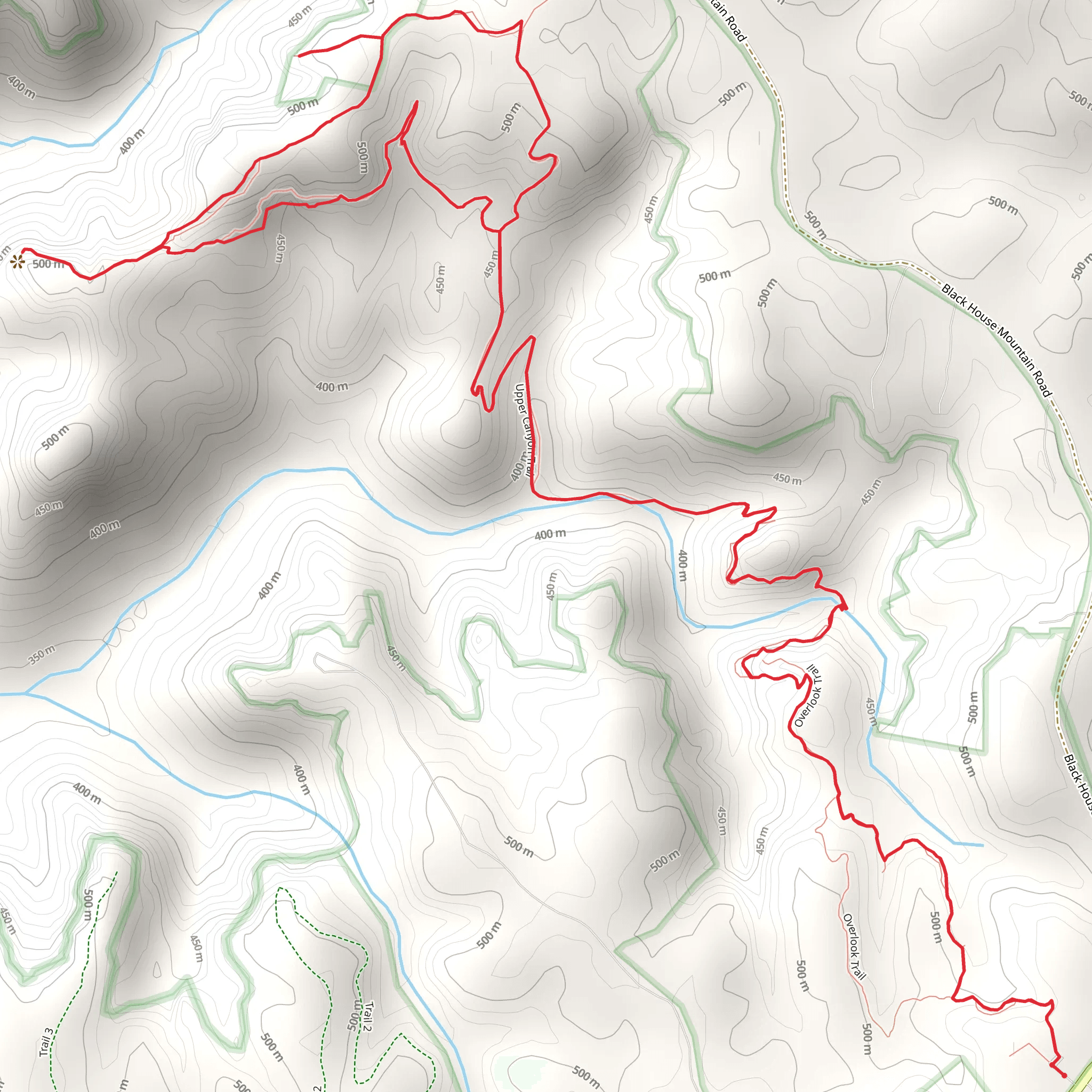 Overlook Trail and Upper Canyon Trail mobile static map