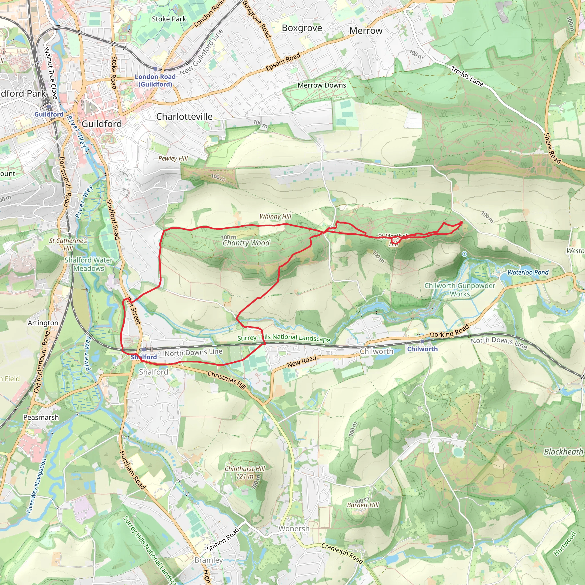 Chantry Wood Loop mobile static map