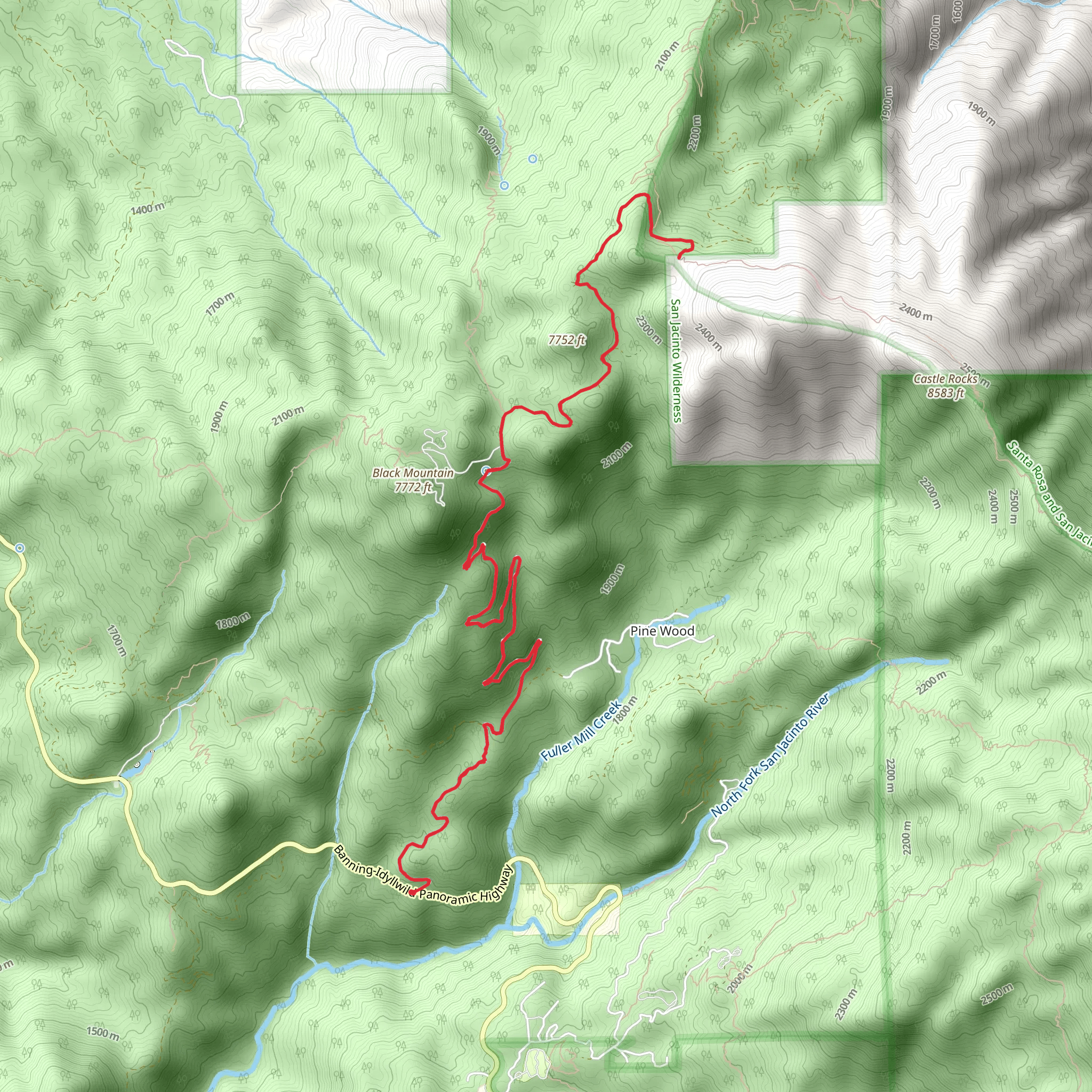 Black Mountain Road mobile static map