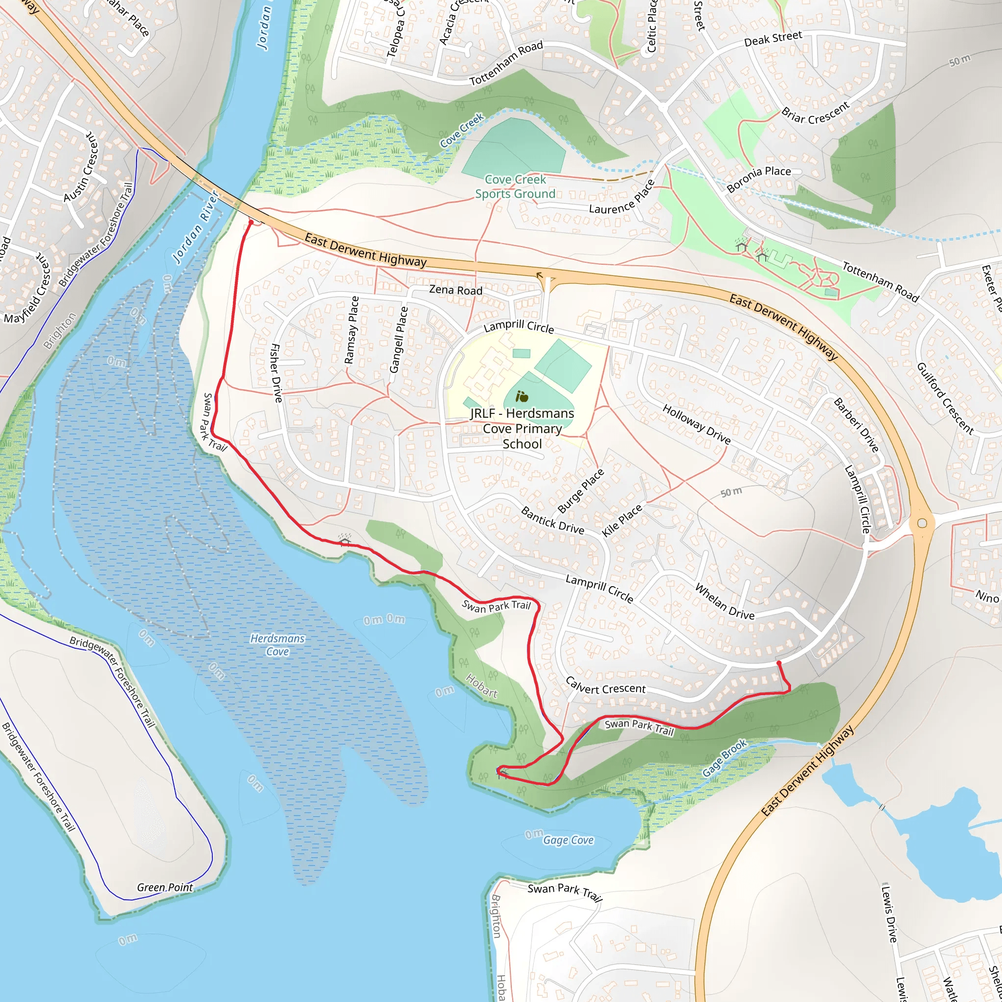 Swan Park Trail mobile static map