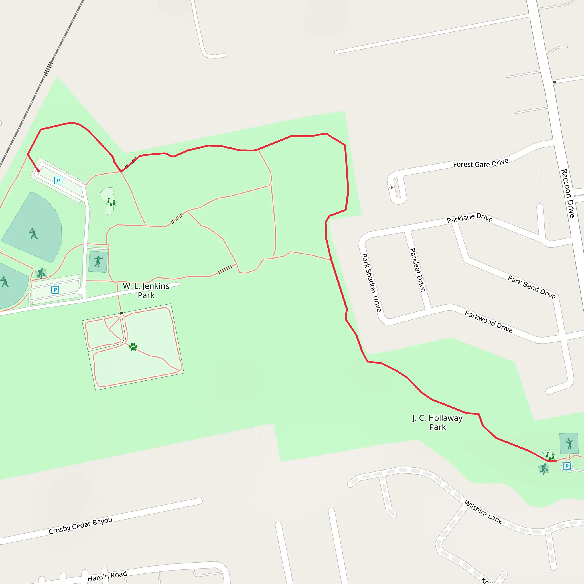 J C Hollaway Park mobile static map