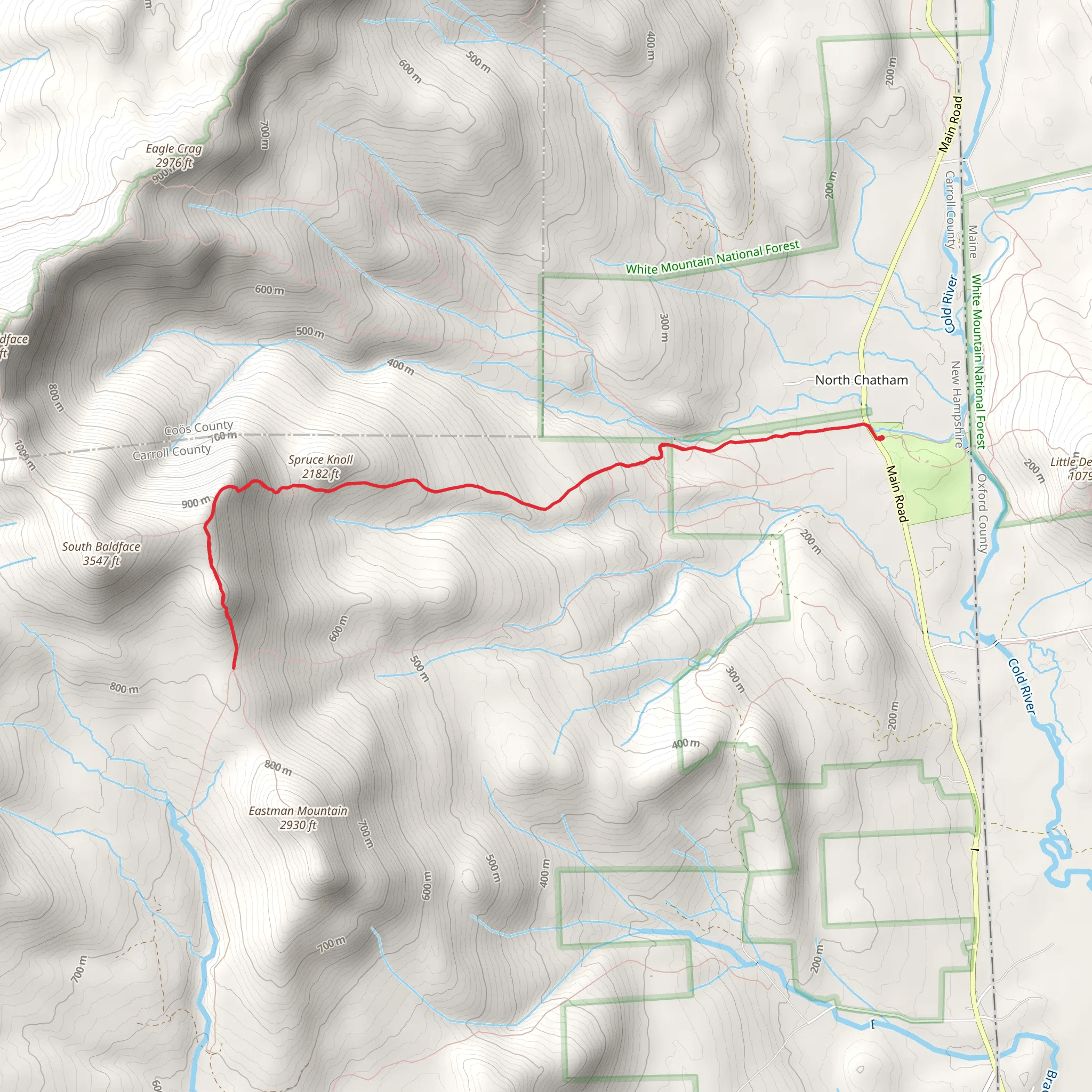 Baldface Knob Trail via Emerald Pool Trail mobile static map