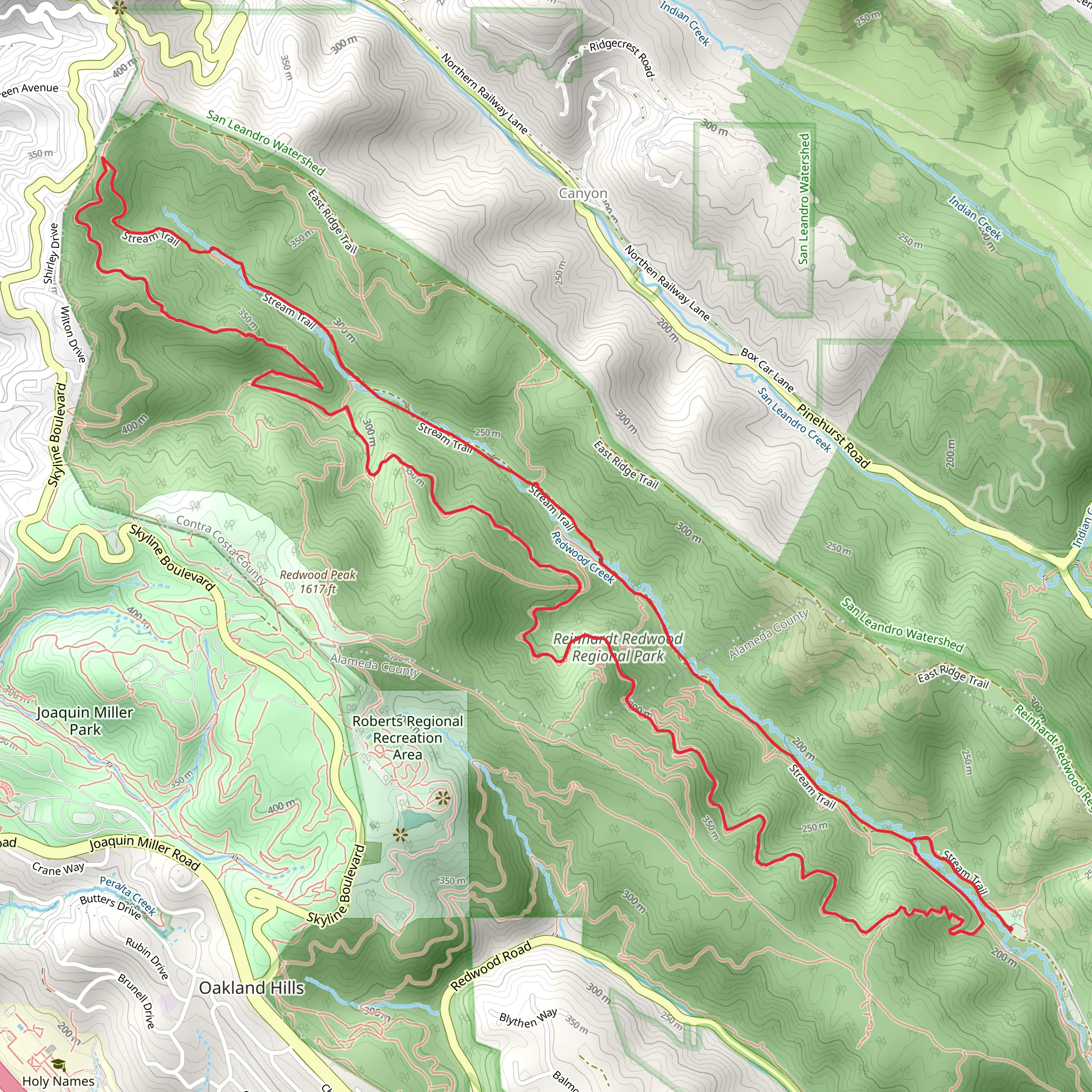 Canyon Meadow, French and Stream Loop Trail mobile static map