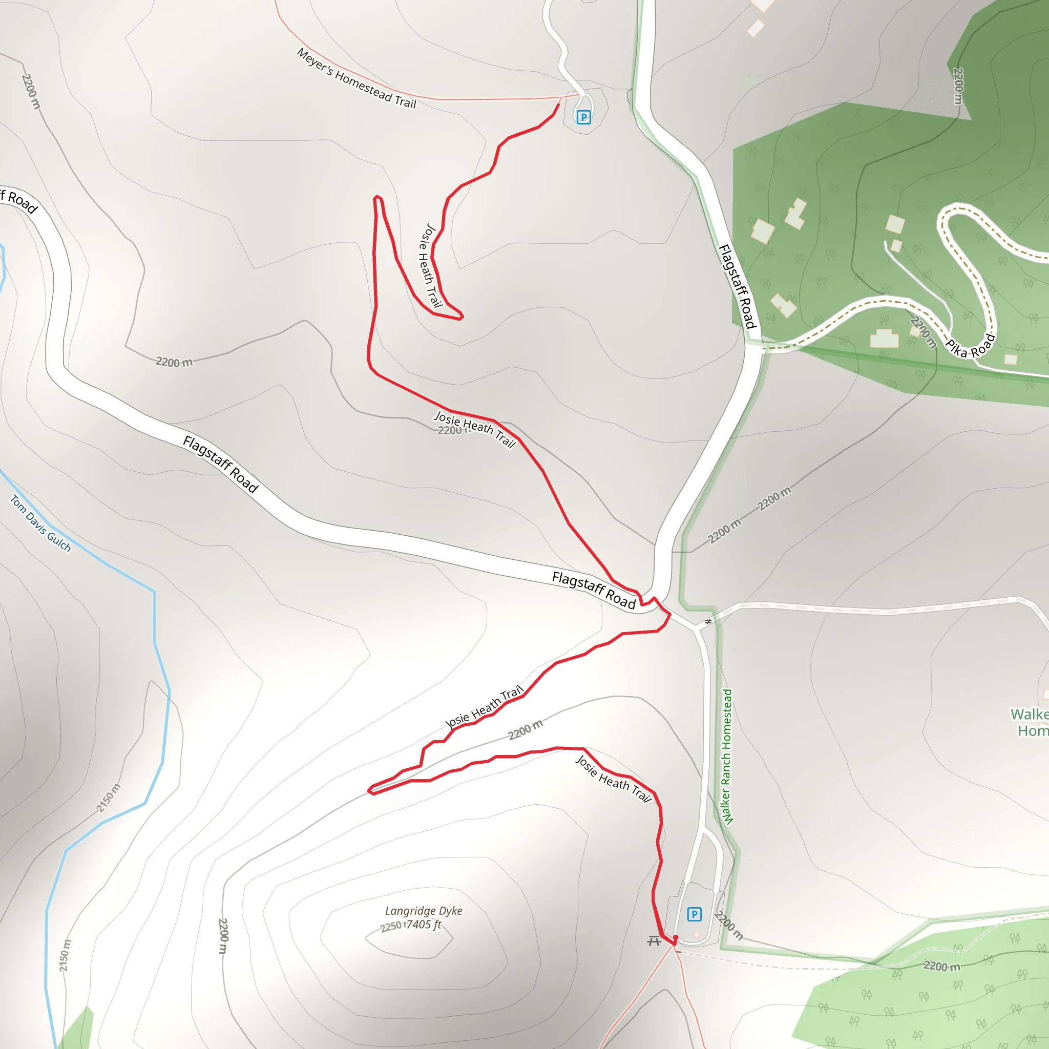 Josie Heath Trail mobile static map