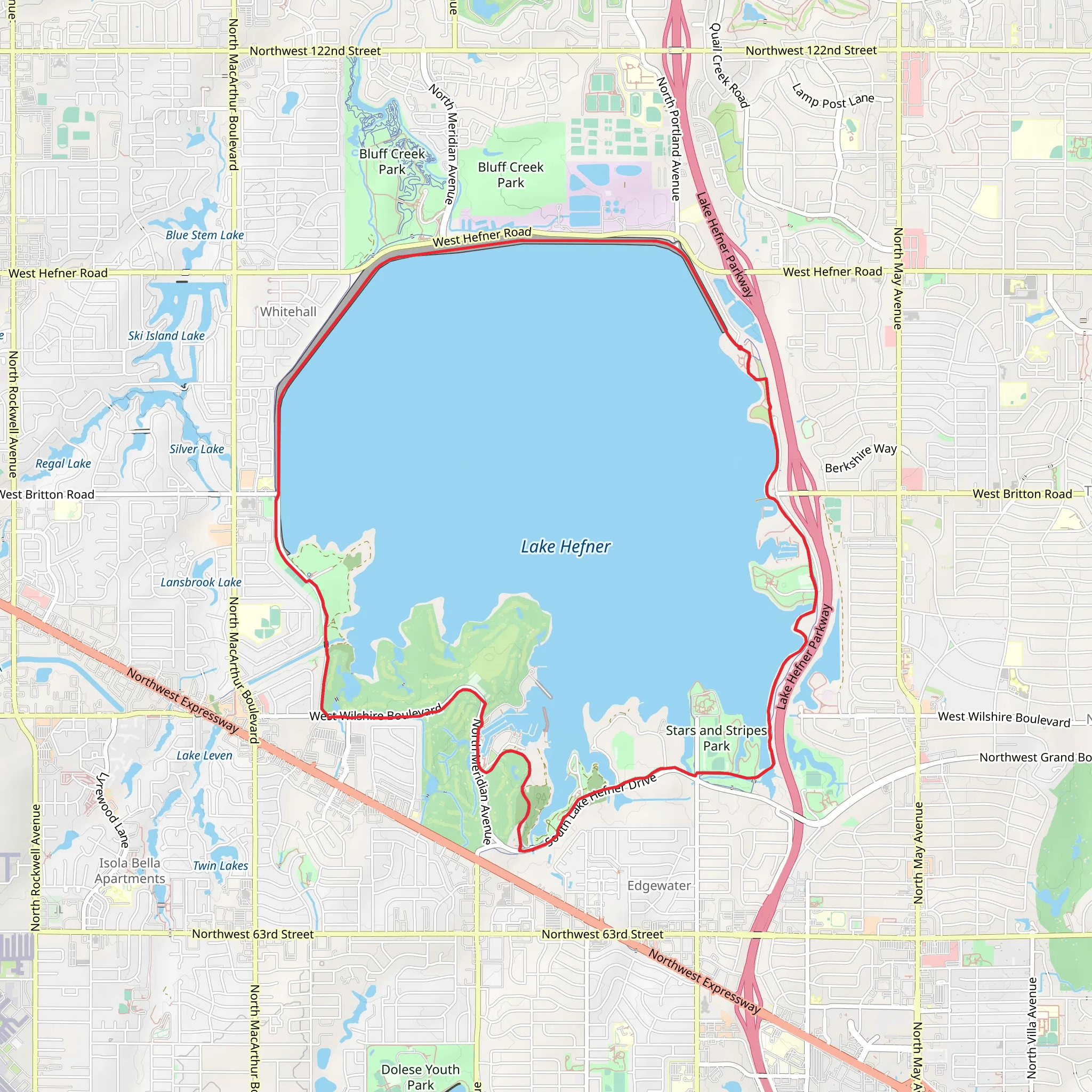 Lake Hefner Loop mobile static map
