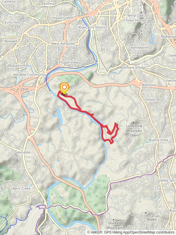 The Lagoon and Biltmore Estate Path Loop mobile static map