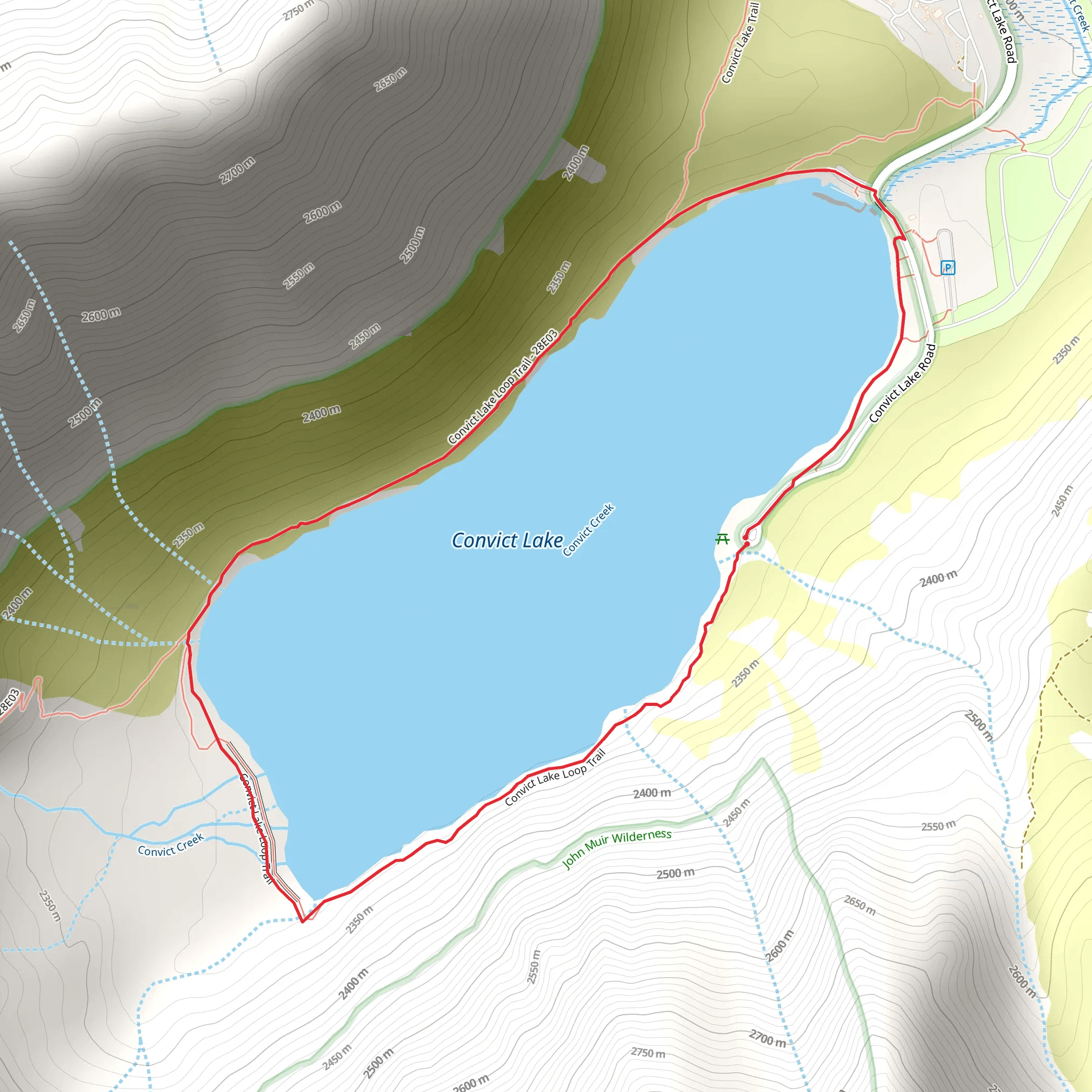Convict Lake Loop Trail mobile static map
