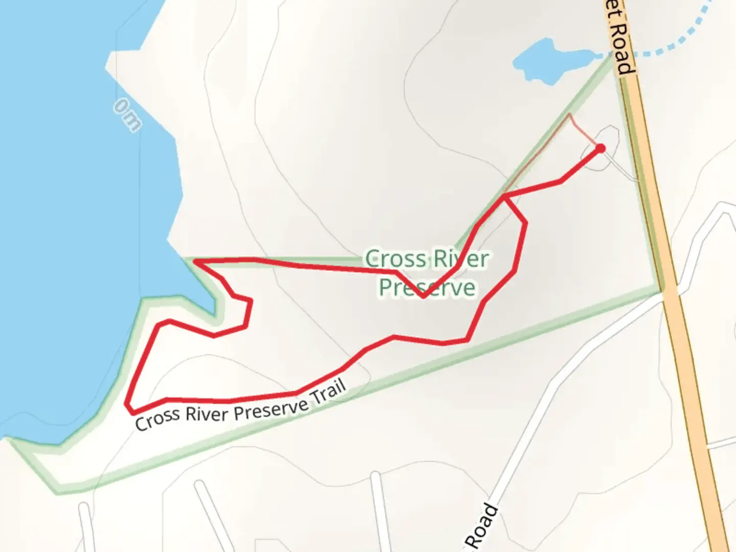 An image depicting the trail Cross River Preserve Trail Loop and its surrounding area.