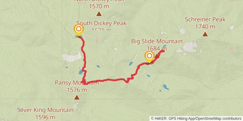 Schreiner Peak via Pansy Lake Trail stage 2 Map