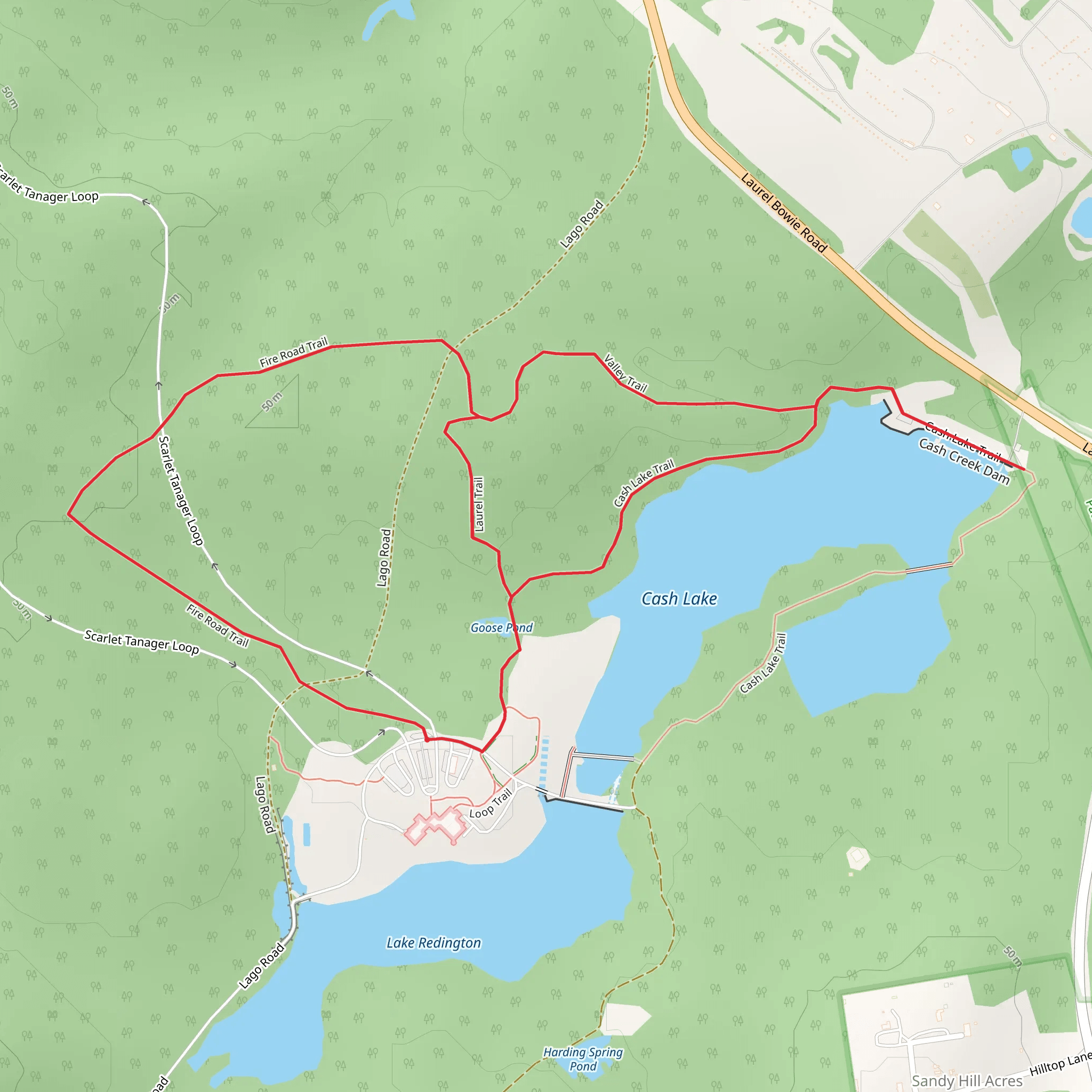 Fire Road and Cash Lake Loop Trail mobile static map