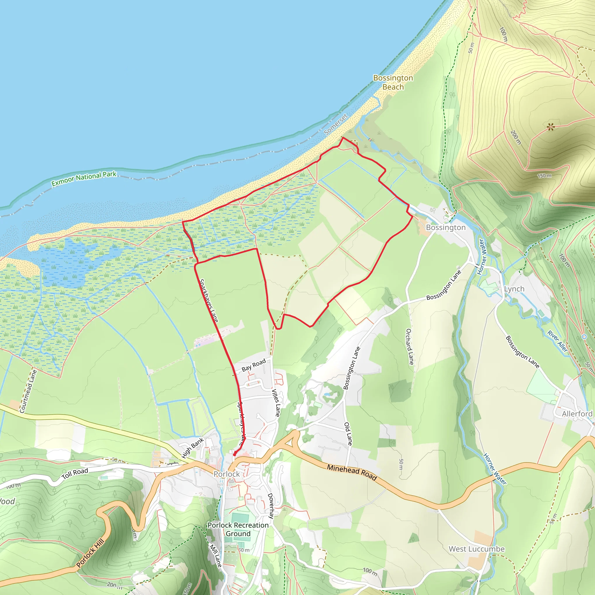 Porlock Marsh mobile static map