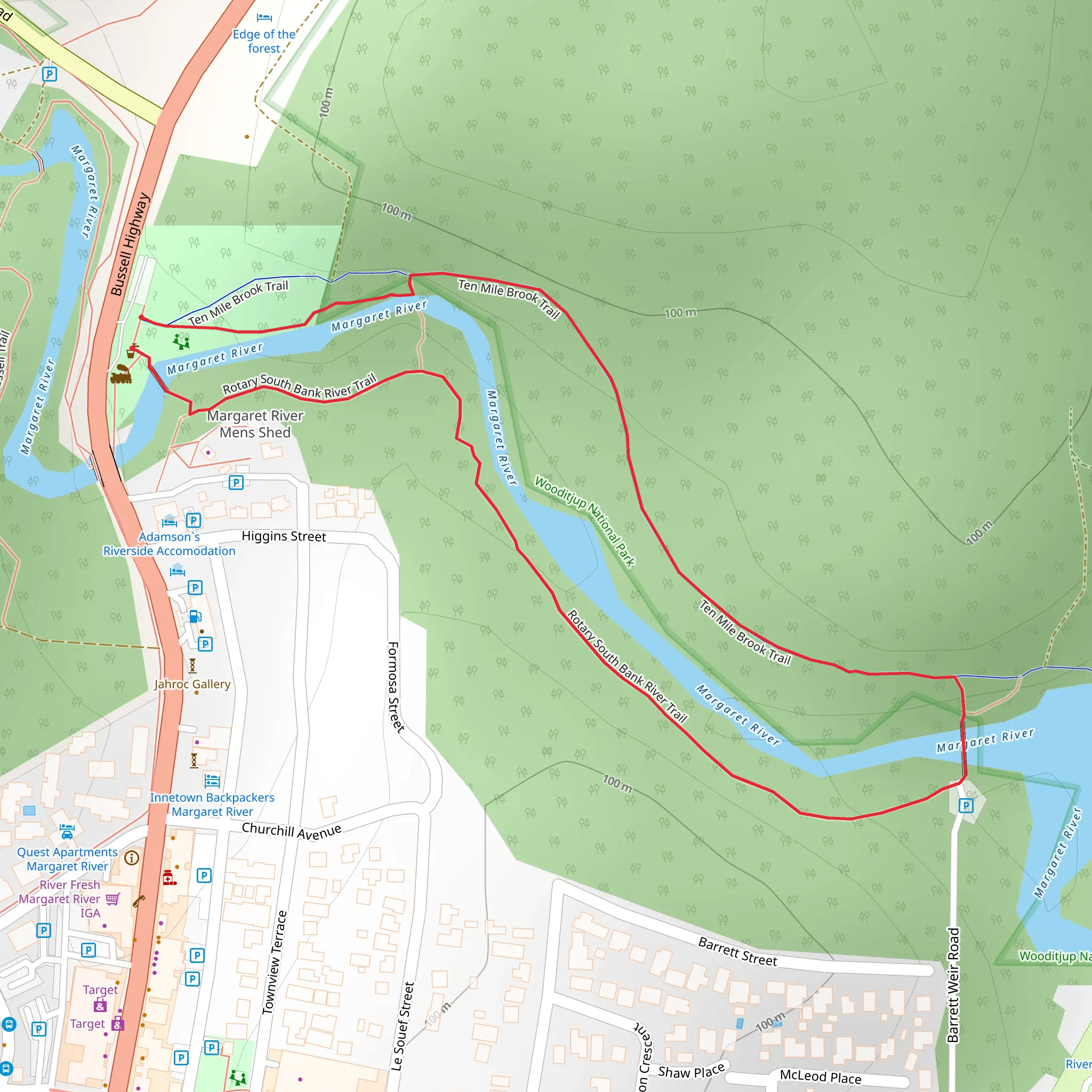 Rotary South Bank River Trail mobile static map