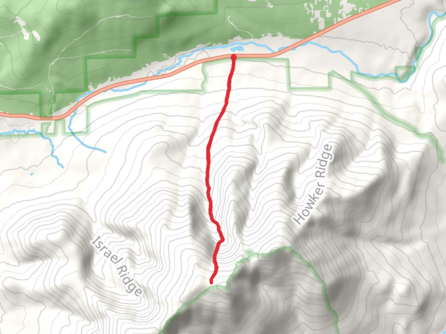An image depicting the trail Great Gully Trail via Short Line Trail and its surrounding area.