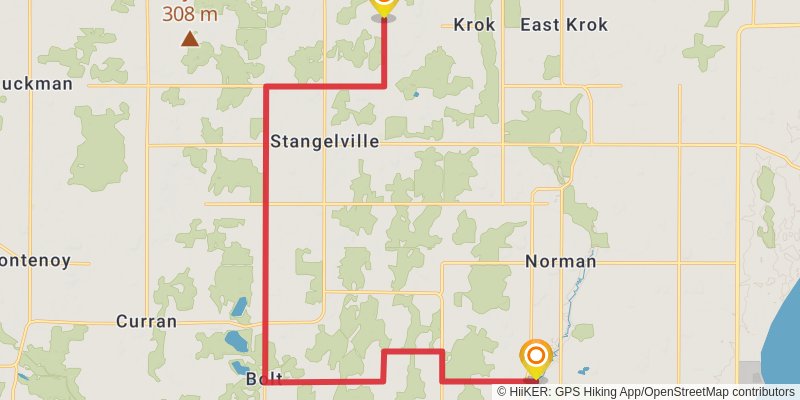 Ice Age National Scenic Trail stage 82 Map