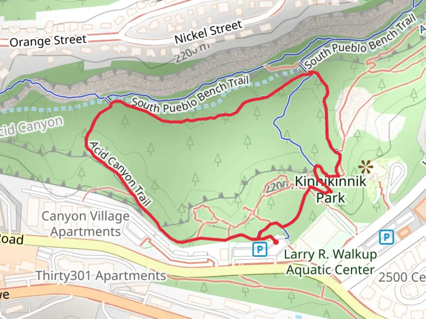 An image depicting the trail Acid Canyon Long Loop Trail and its surrounding area.