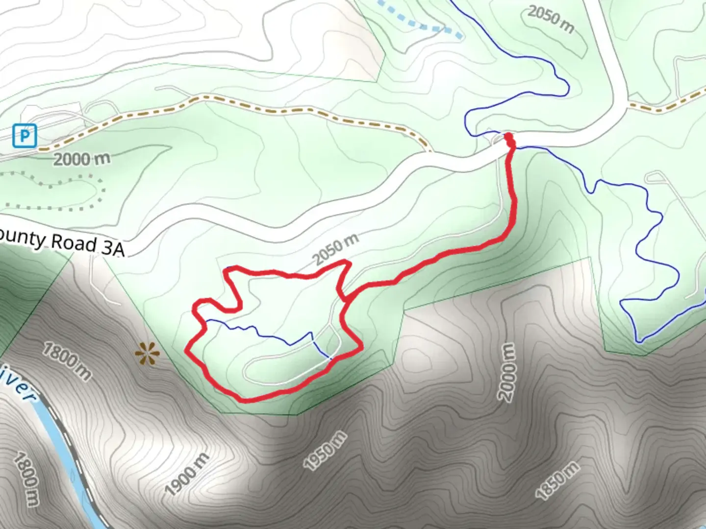 An image depicting the trail Overlook Loop and its surrounding area.