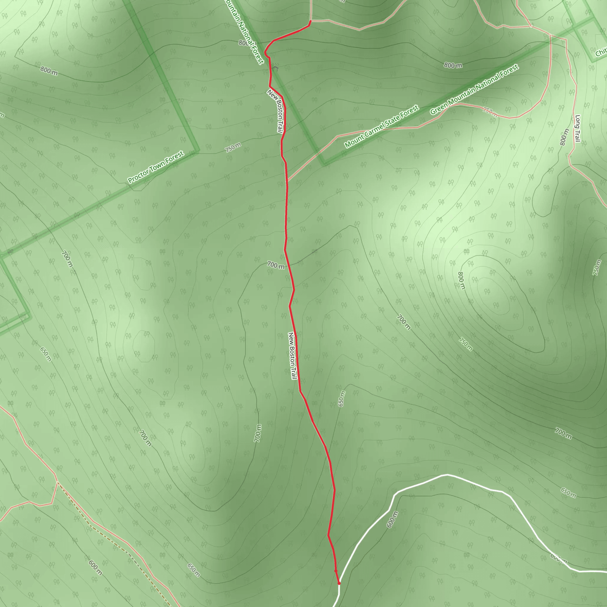 New Boston Trail mobile static map