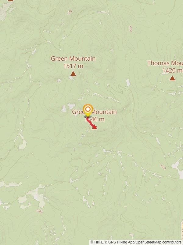 Green Mountain Ridge Trail mobile static map
